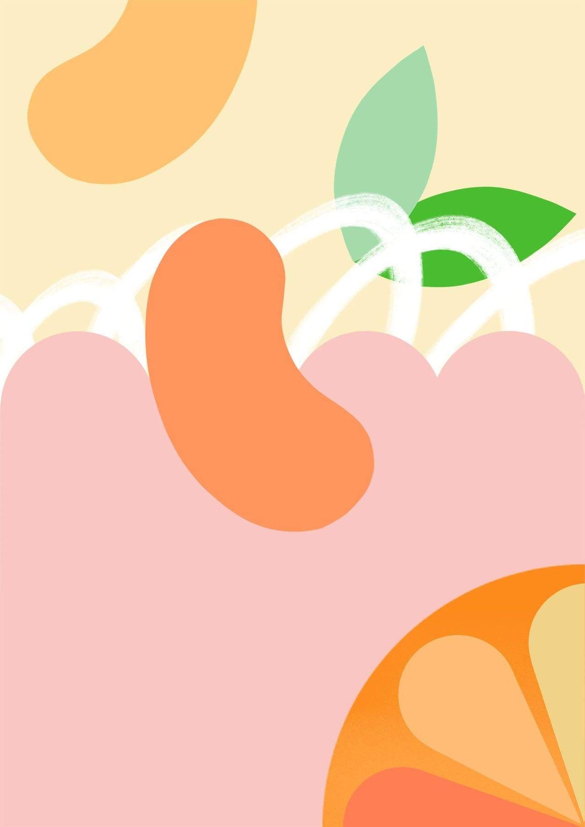 Modern Abstract art inspired by mandarin mousse desert 