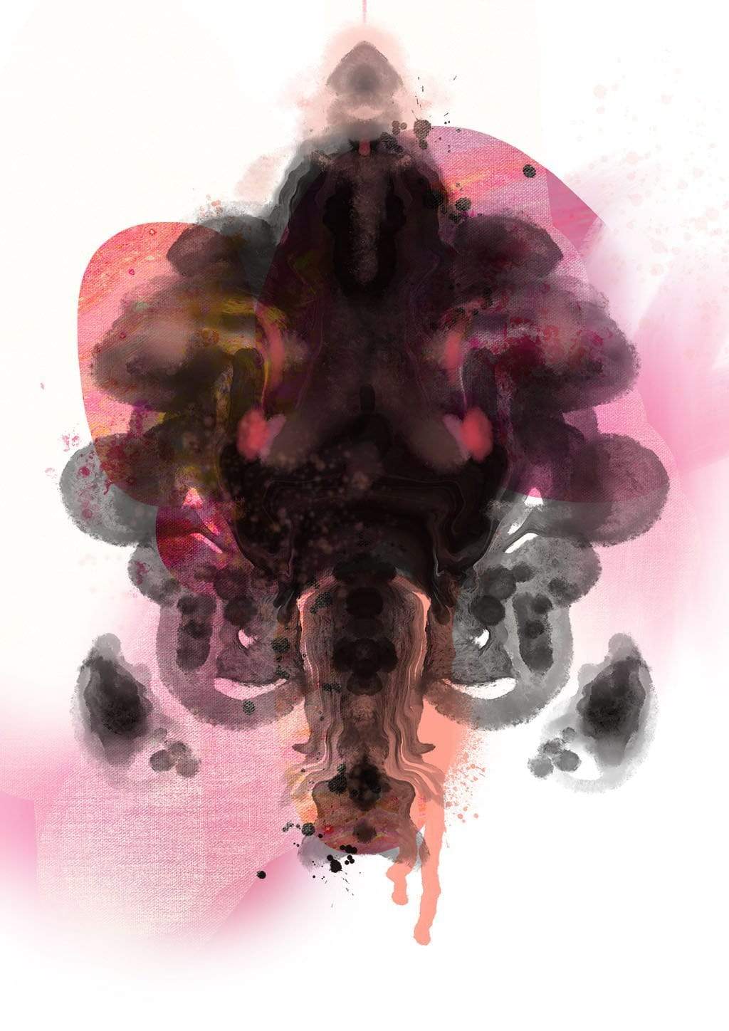 Rorschach Requiem Peach Matte Art Print
