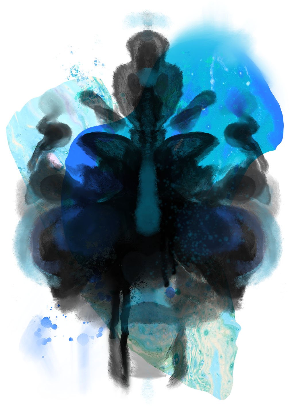 Rorschach Requiem Blue A3 Print
