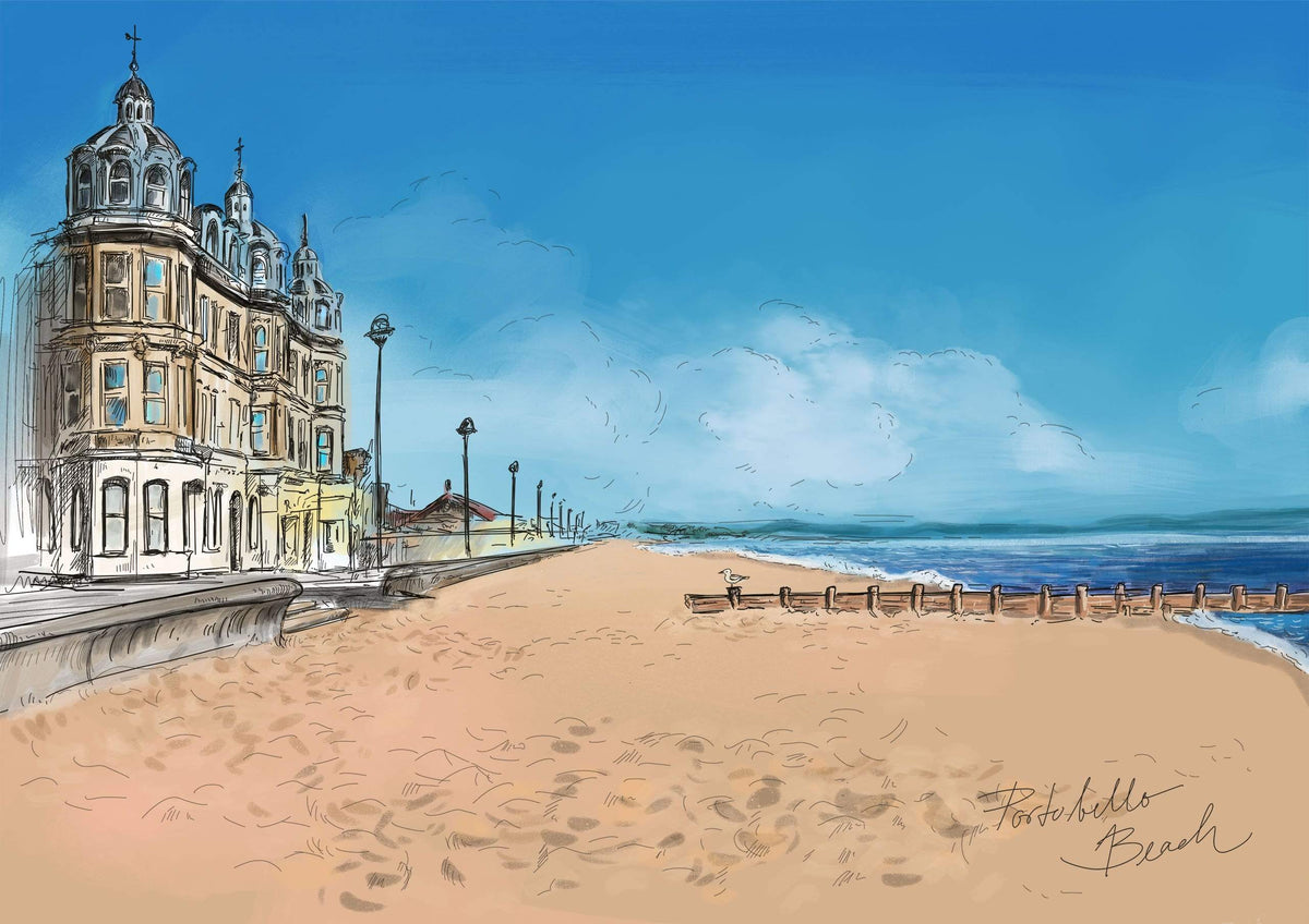 Portobello Beach A4 Print
