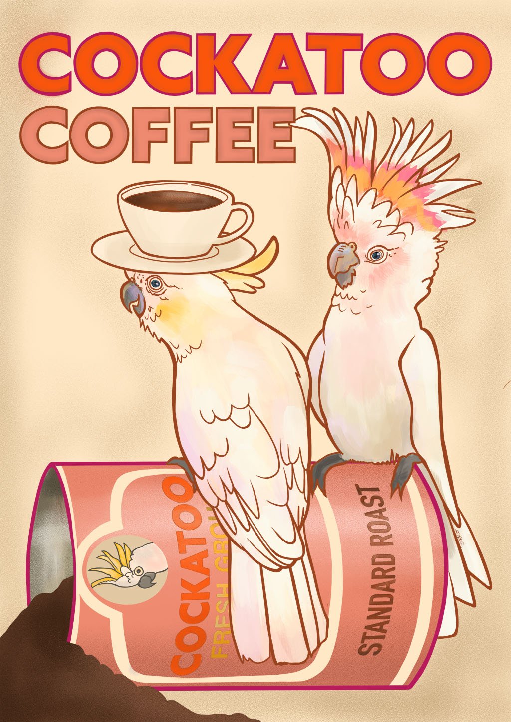 Cockatoo Coffee A3 Giclée Print