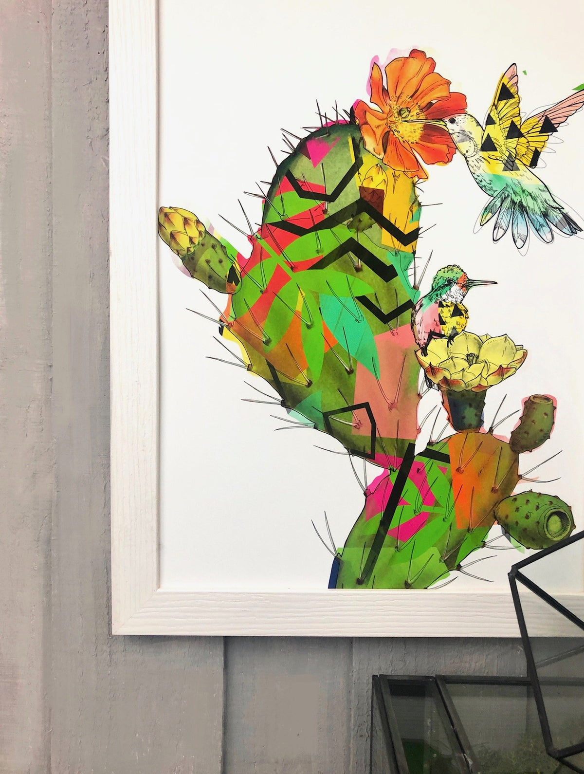 Hummingbird Cactus A3 Print