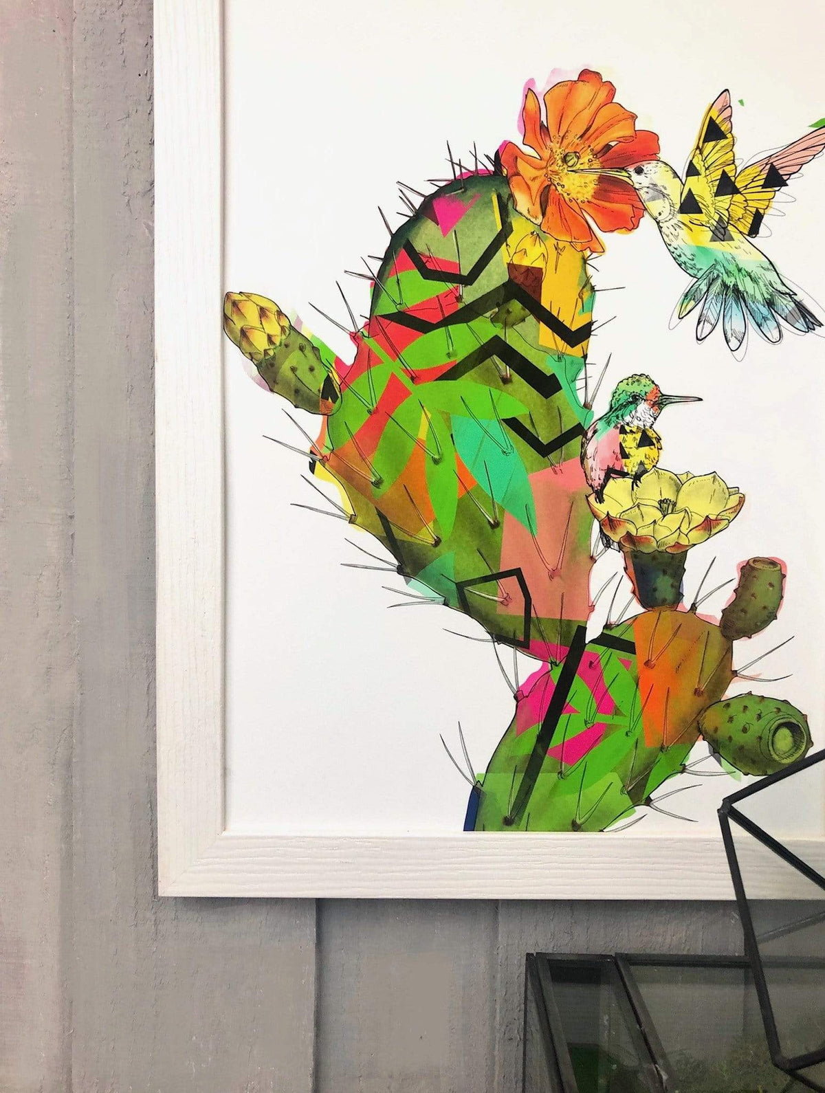Hummingbird Cactus A2 Print