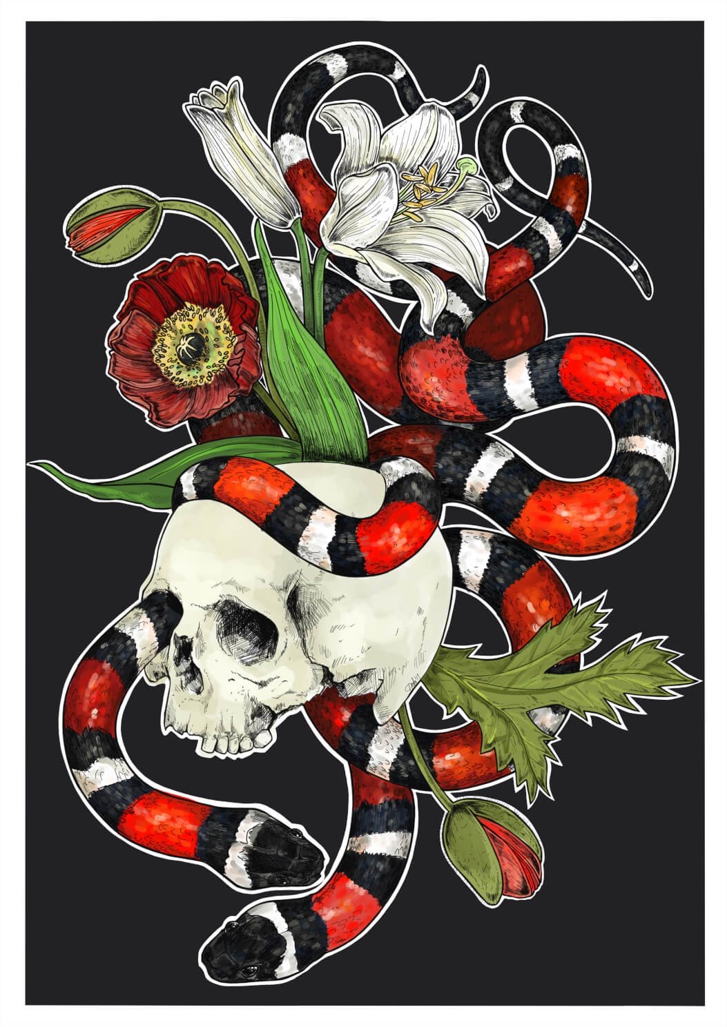 Snakes Of Creation - Death A3 Print