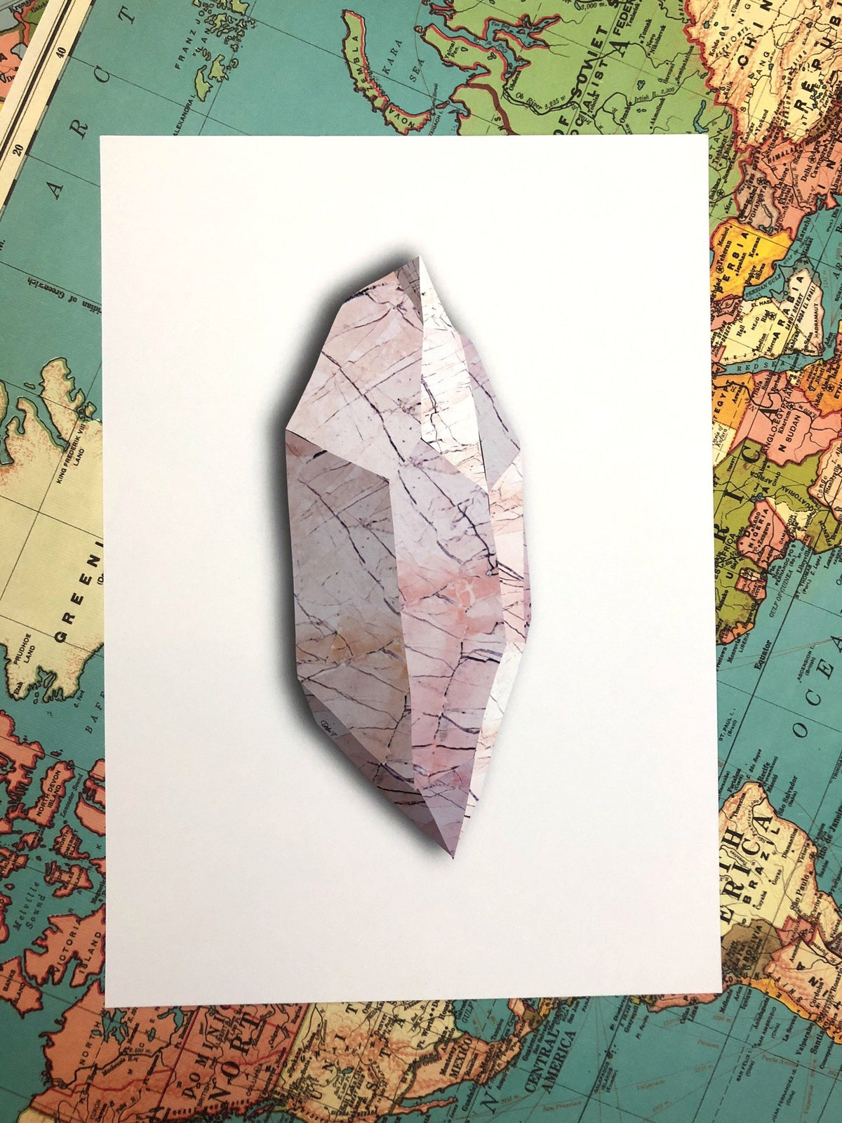 Rose Quartz Marble A2 Print