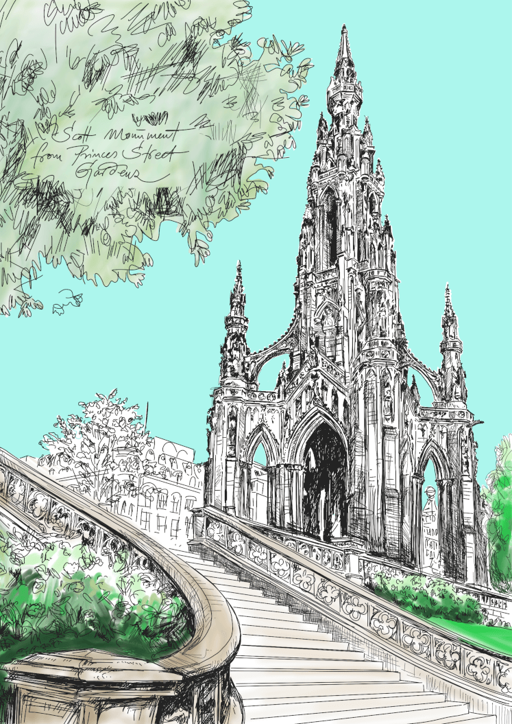 Scott Monument Edinburgh Matte Art Print