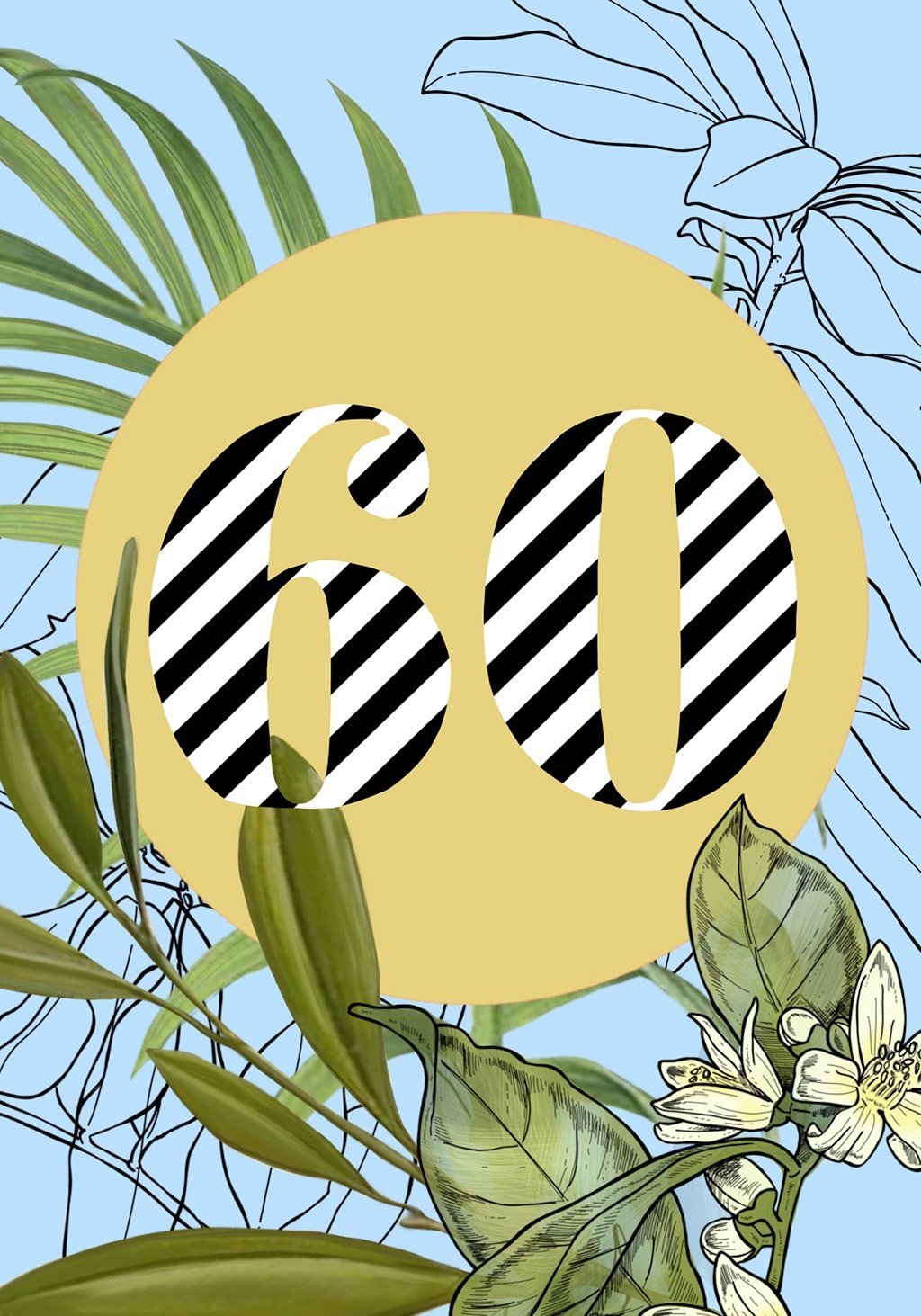 Occasional Stripes 60th Birthday Greeting Card