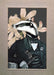 Badger In A Suit Matte Art Print
