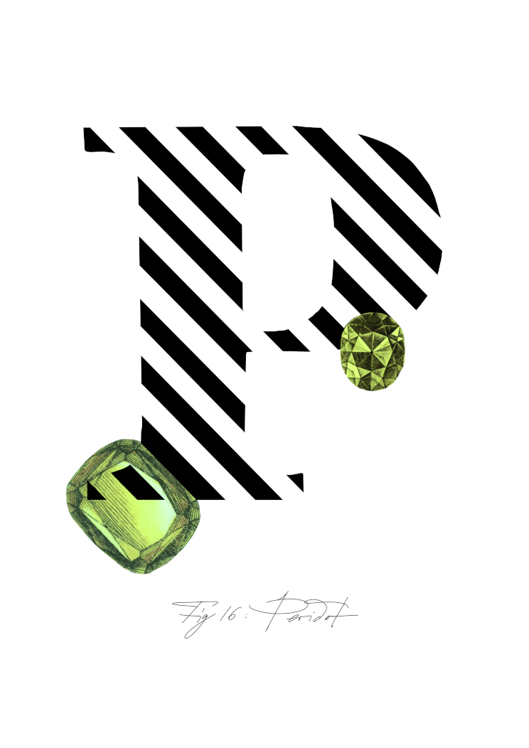 Gemstone Alphabet P A4 Print