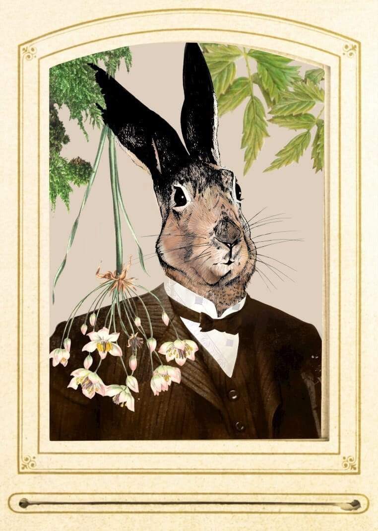 Hare In A Suit Matte Art Print