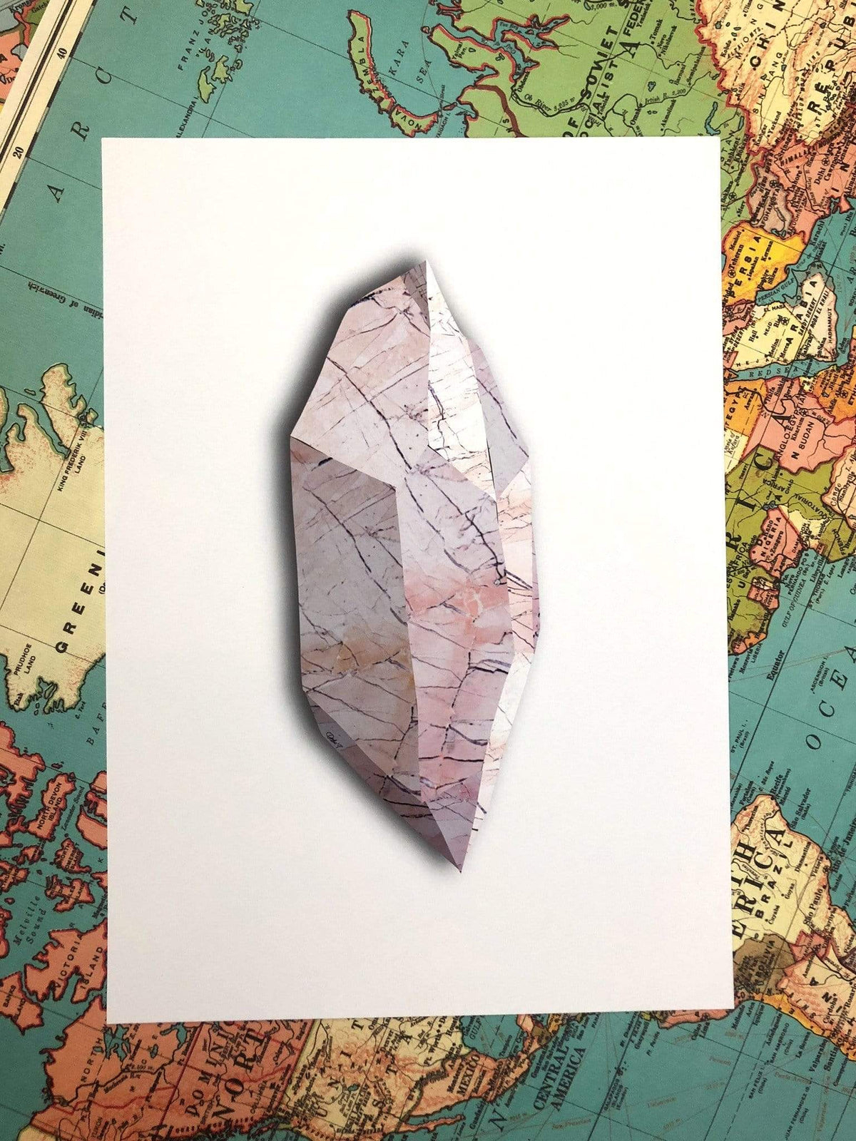 Rose Quartz Marble A4 Print