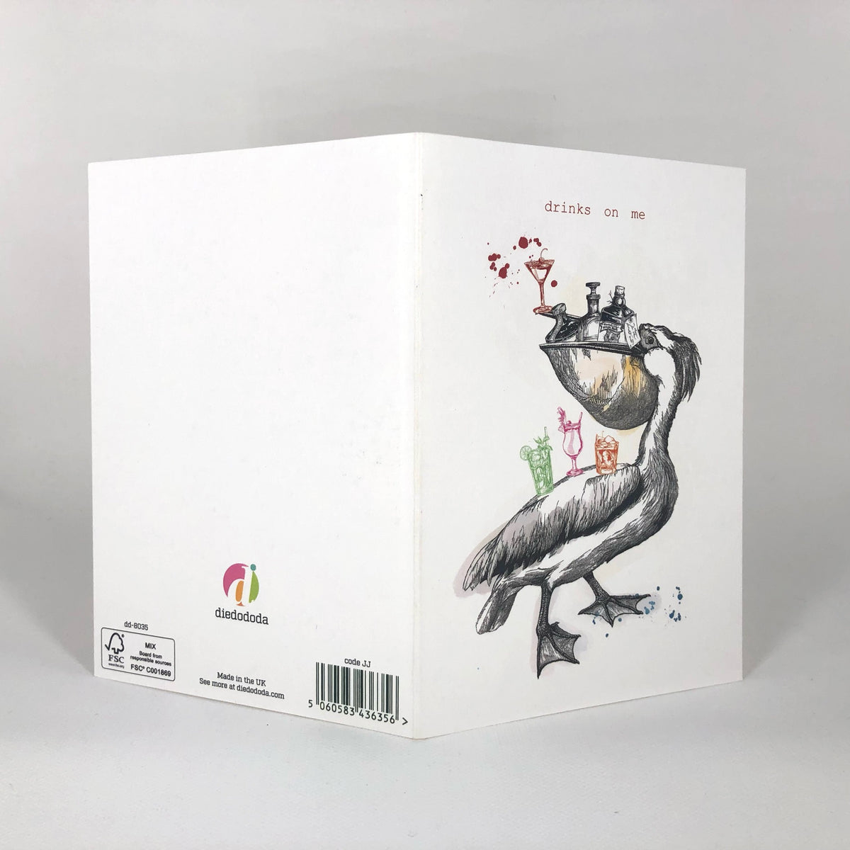 Drinks On Me Pelican Greeting Card