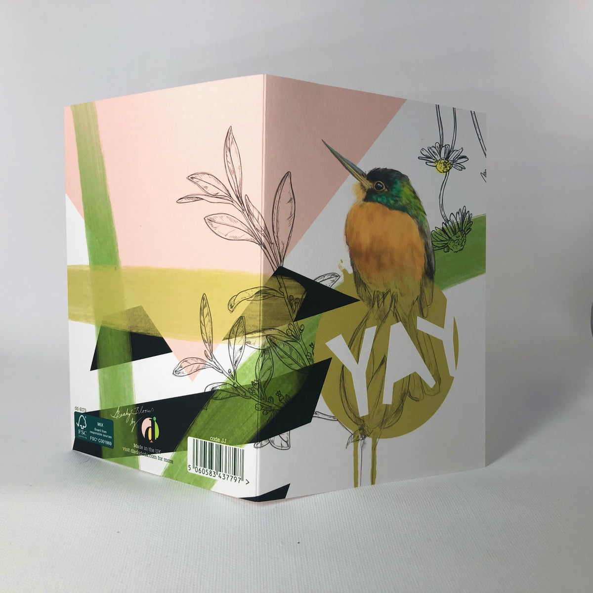 Blue-cheeked jacamar - Yay Greeting Card