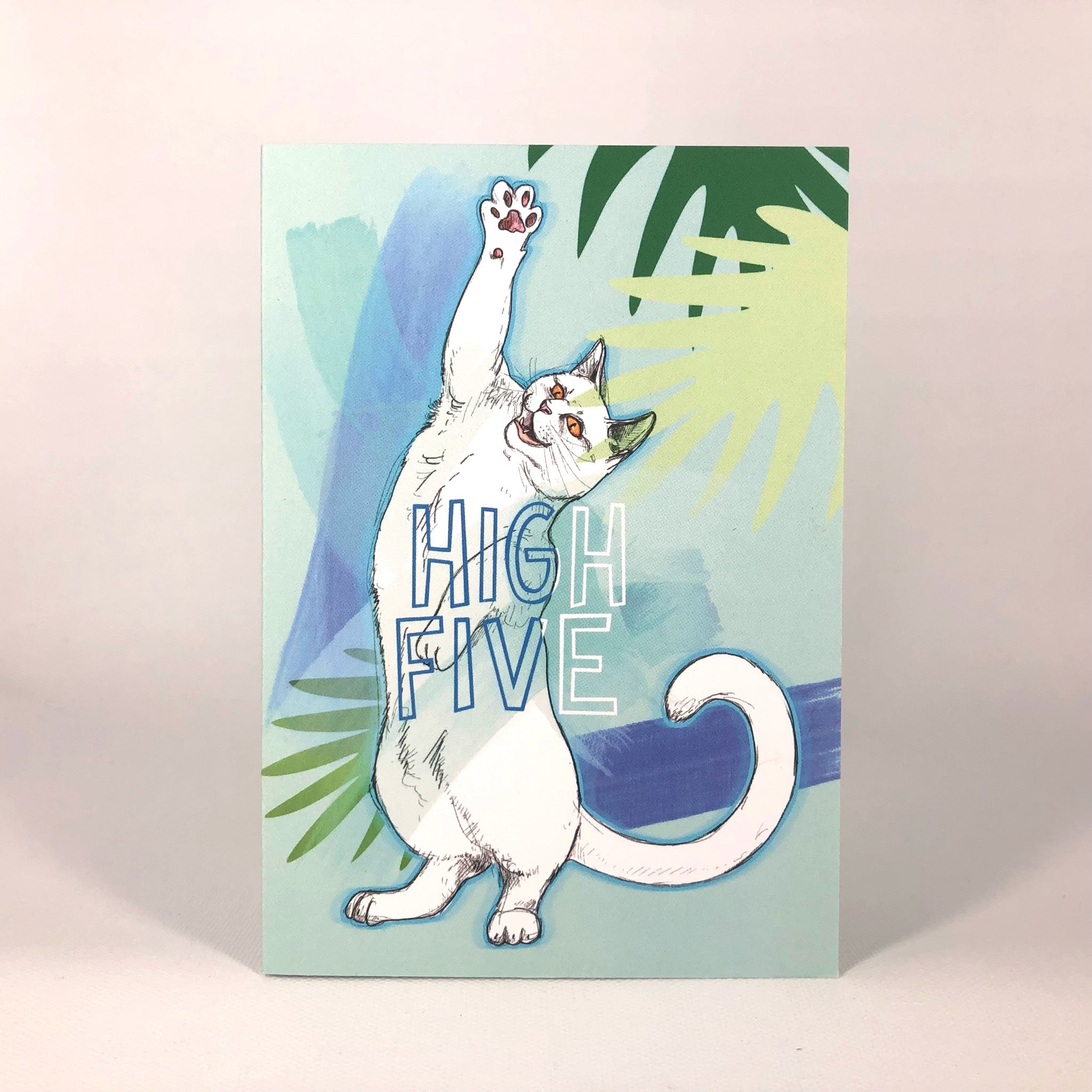 Cats On Legs - High Five Greeting Card