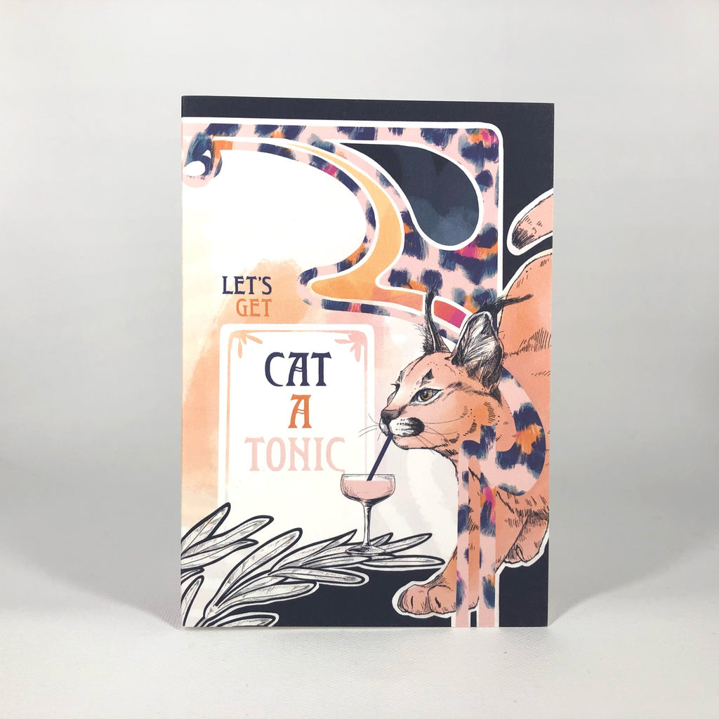 Cat A Tonic Greeting Card