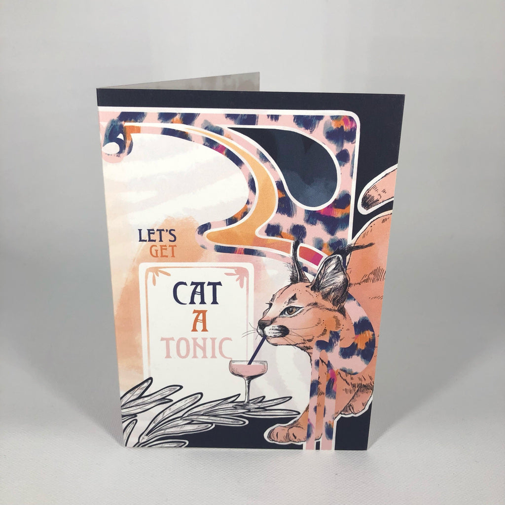 Cat A Tonic Greeting Card