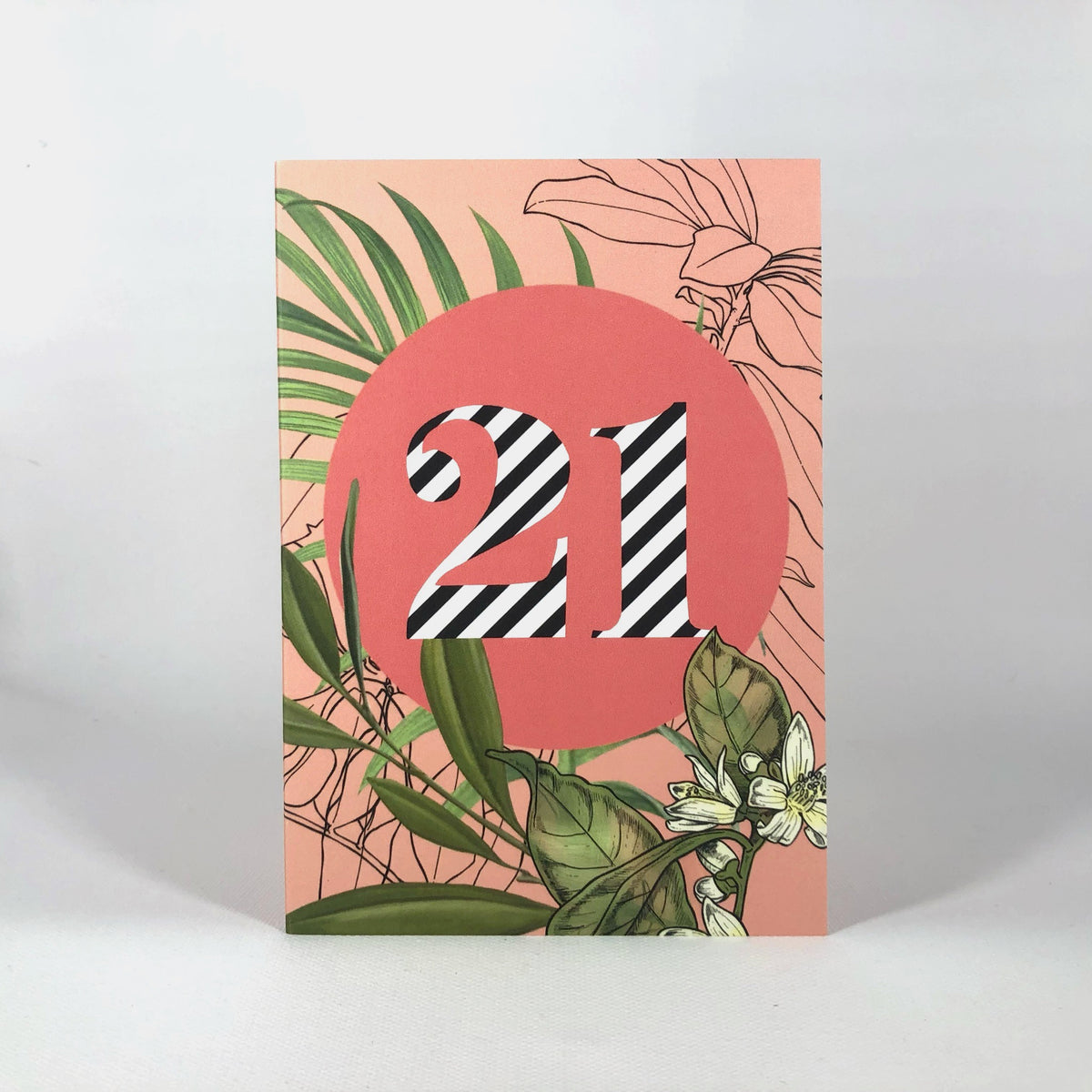 Occasional Stripes 21st Birthday Greeting Card
