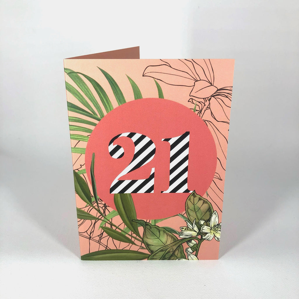 Occasional Stripes 21st Birthday Greeting Card