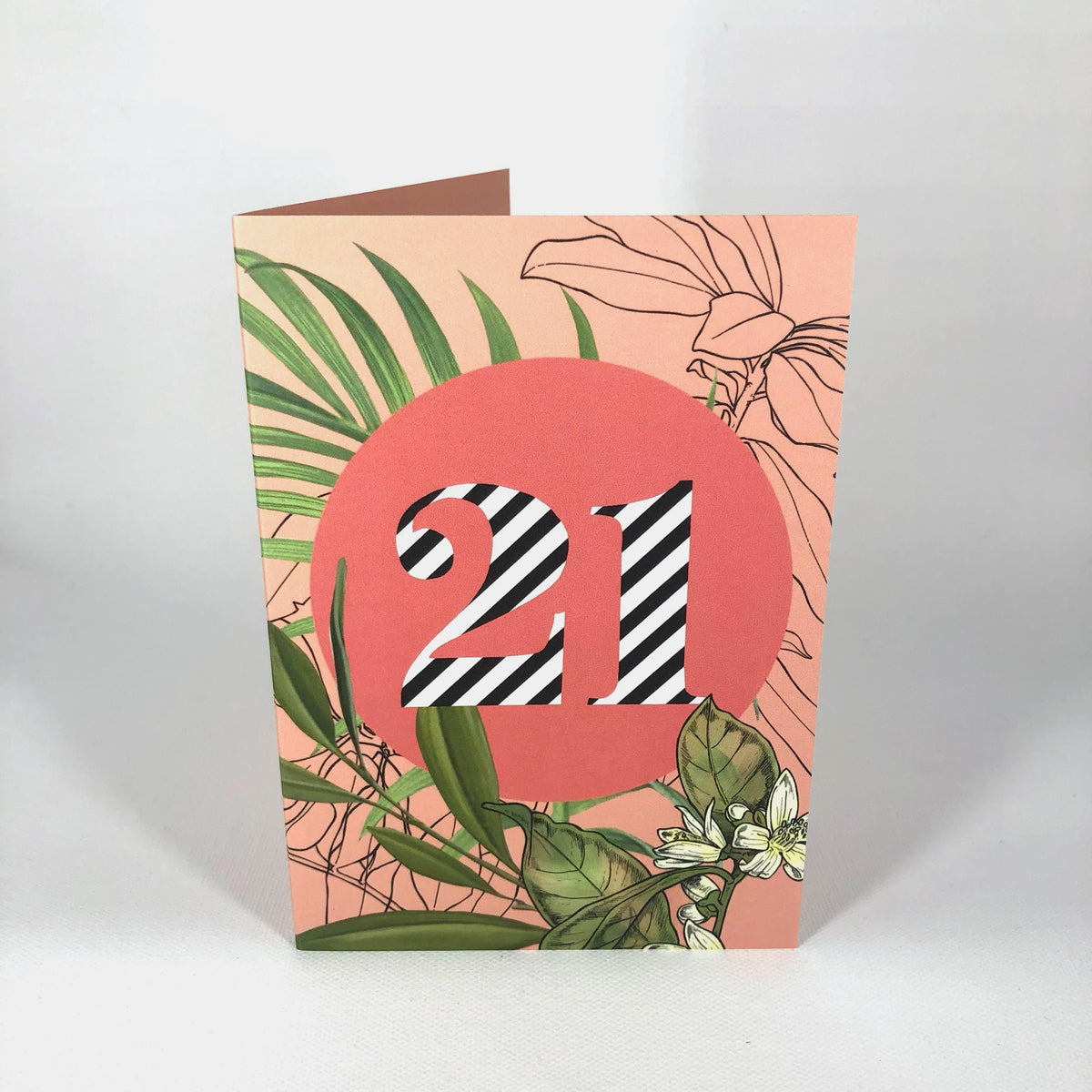 Occasional Stripes 21st Birthday Greeting Card