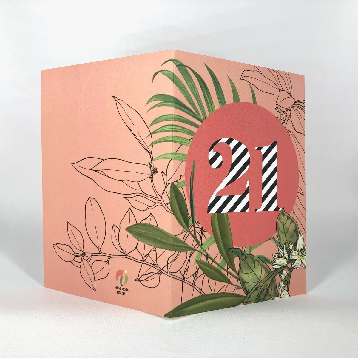 Occasional Stripes 21st Birthday Greeting Card