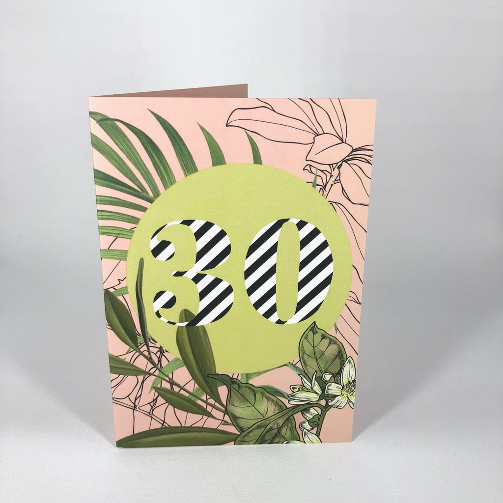 Occasional Stripes 30th Birthday Greeting Card