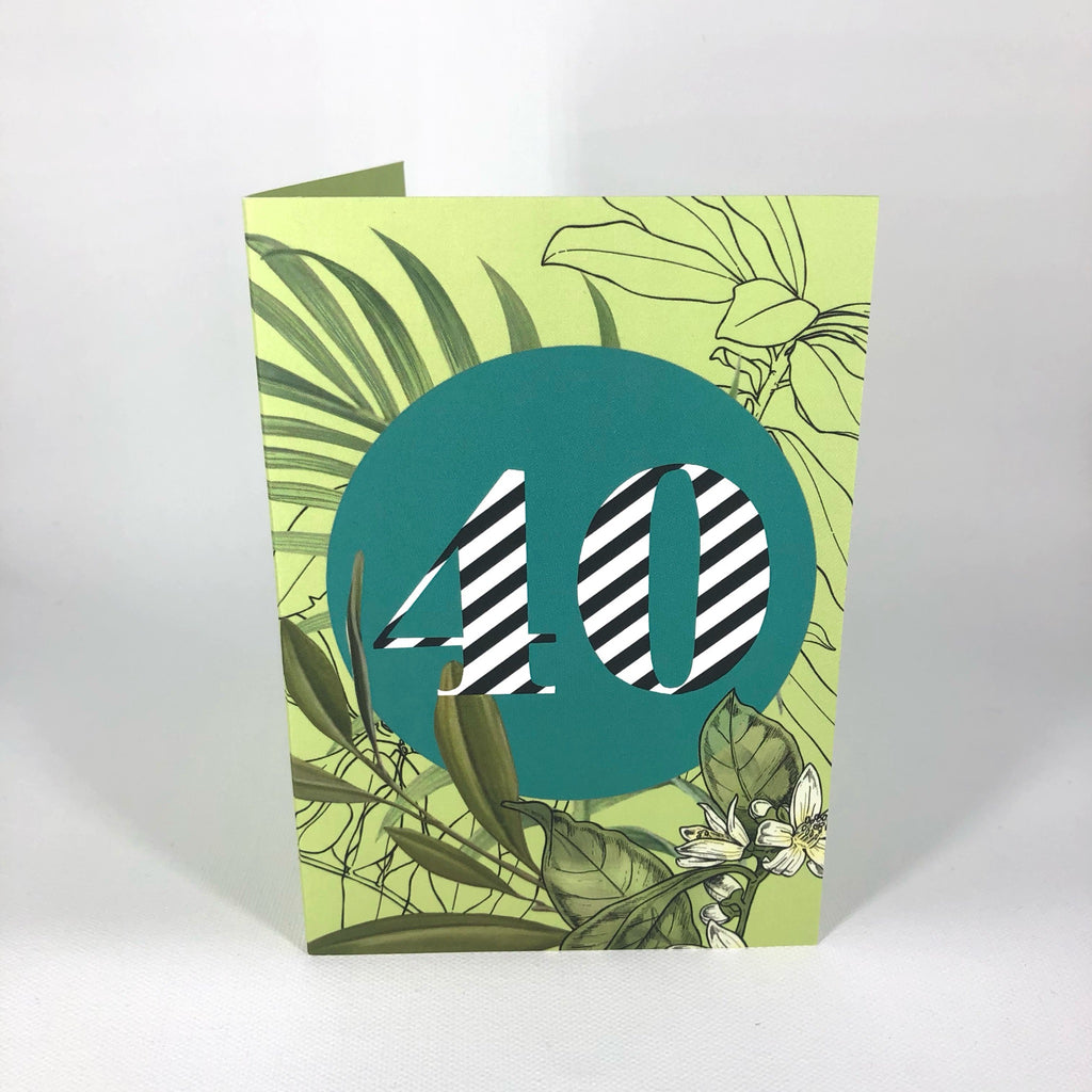 Occasional Stripes 40th Birthday Greeting Card