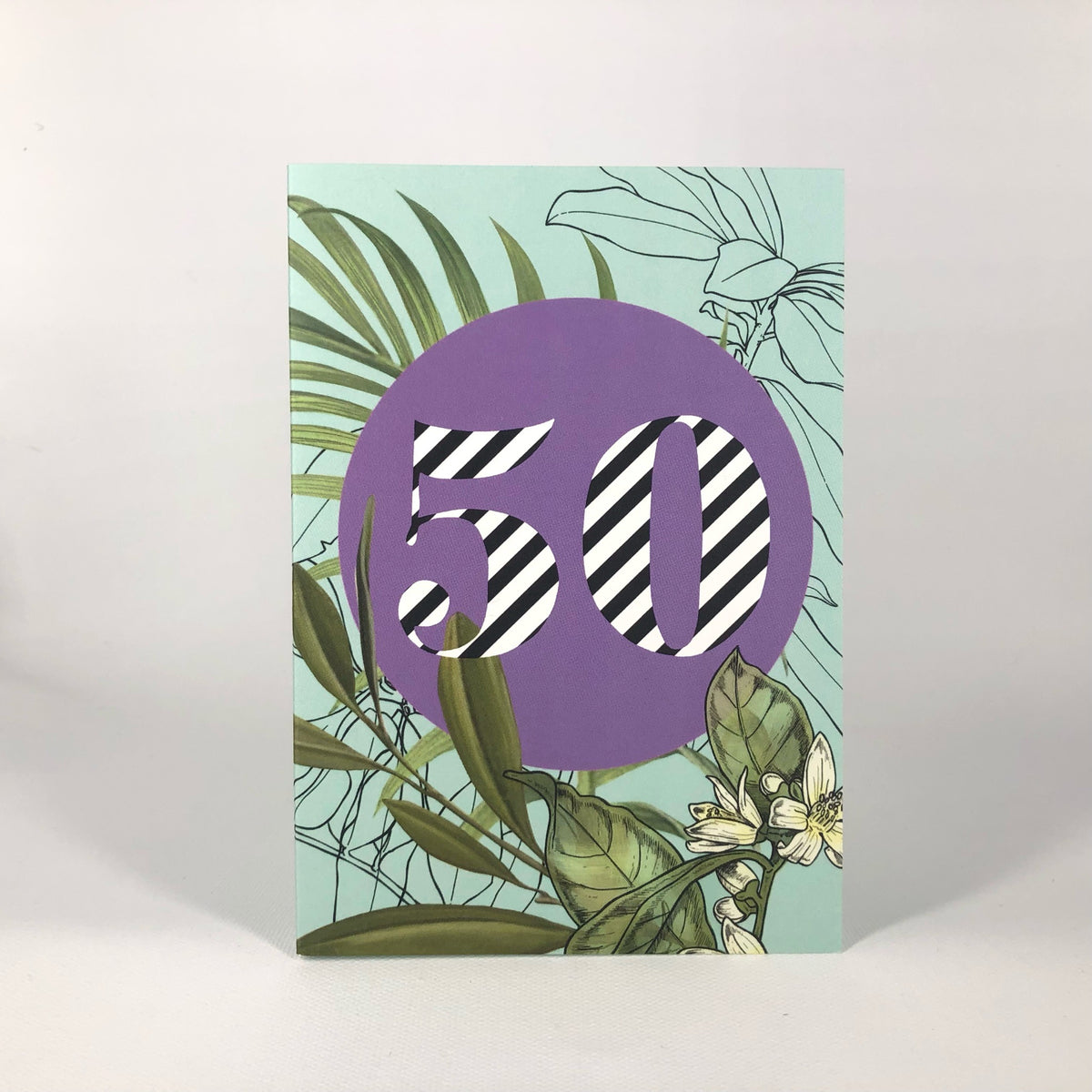 Occasional Stripes 50th Birthday Greeting Card