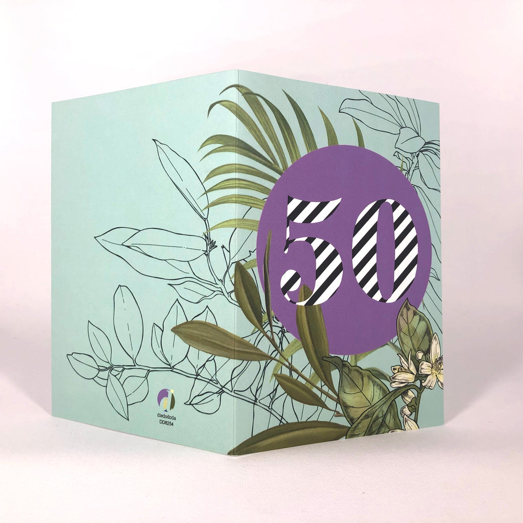 Occasional Stripes 50th Birthday Greeting Card