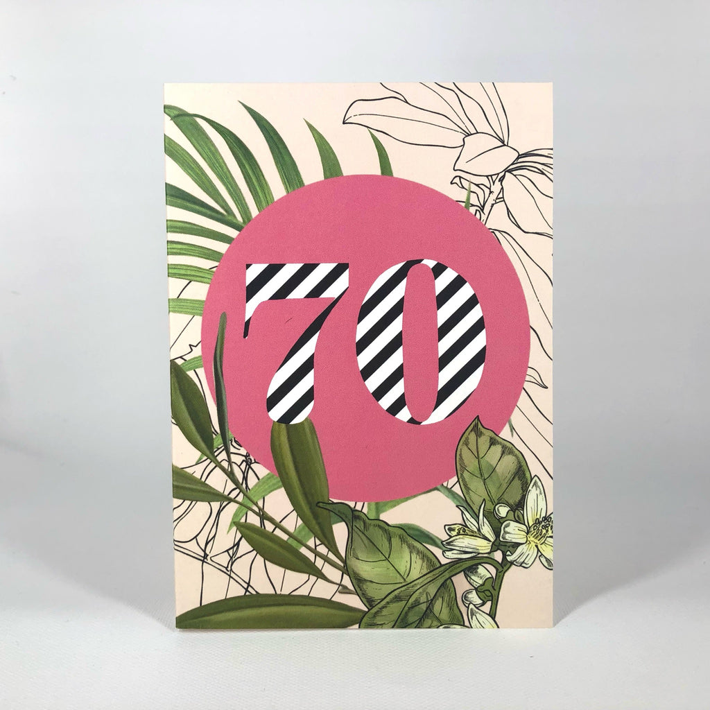 Occasional Stripes 70th Birthday Greeting Card