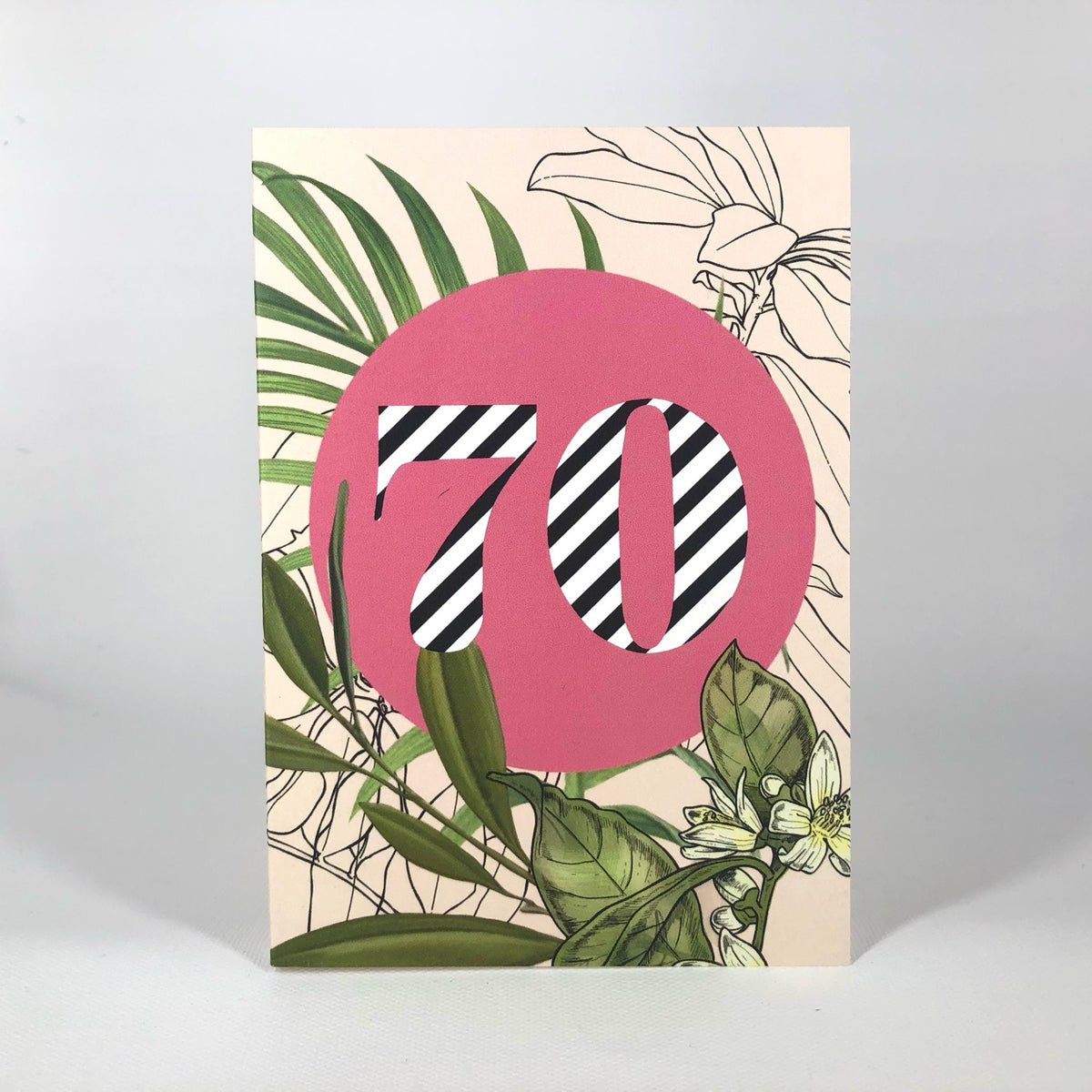 Occasional Stripes 70th Birthday Greeting Card