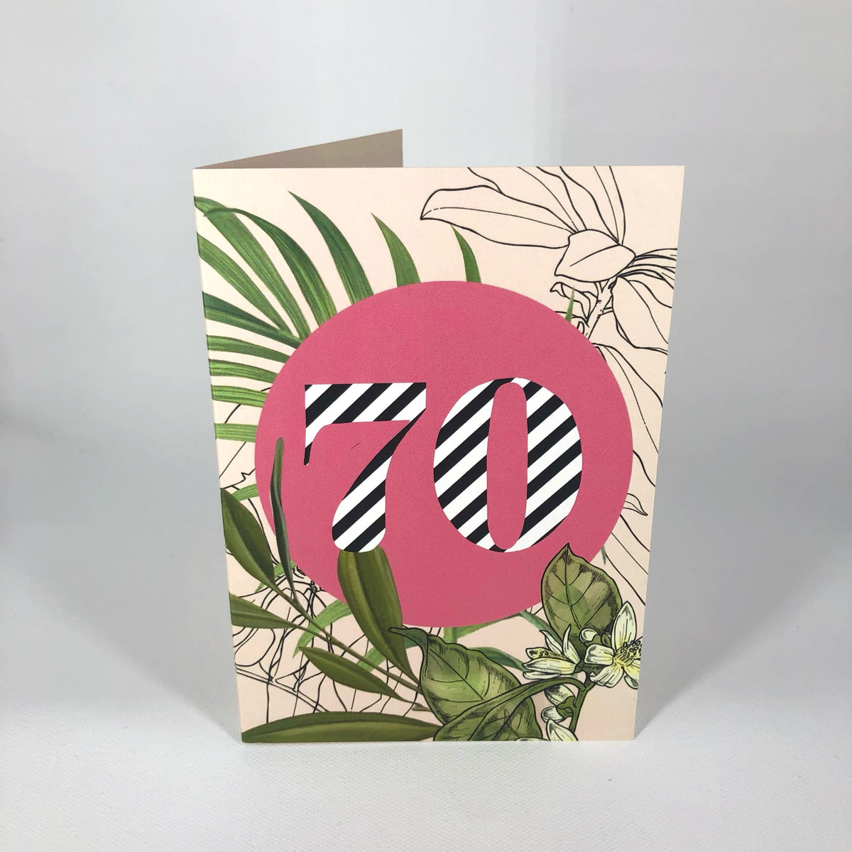 Occasional Stripes 70th Birthday Greeting Card