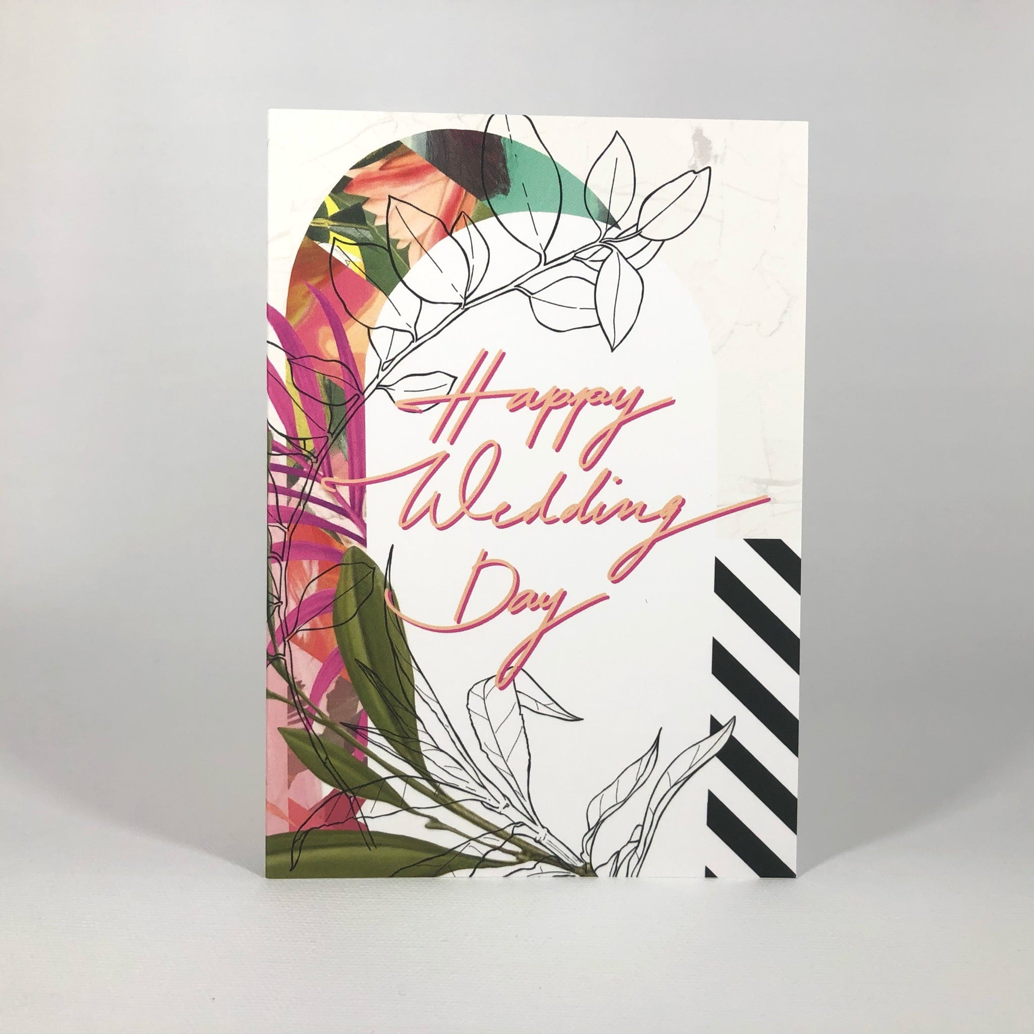 Occasional Stripes Happy Wedding Day Greeting Card