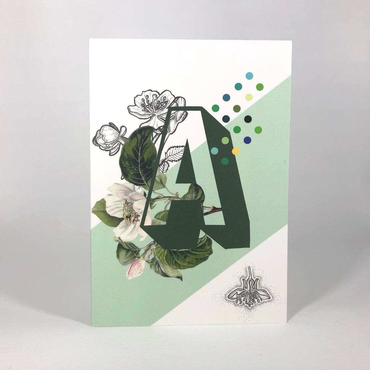 Botanical Alphabet A Greeting Card