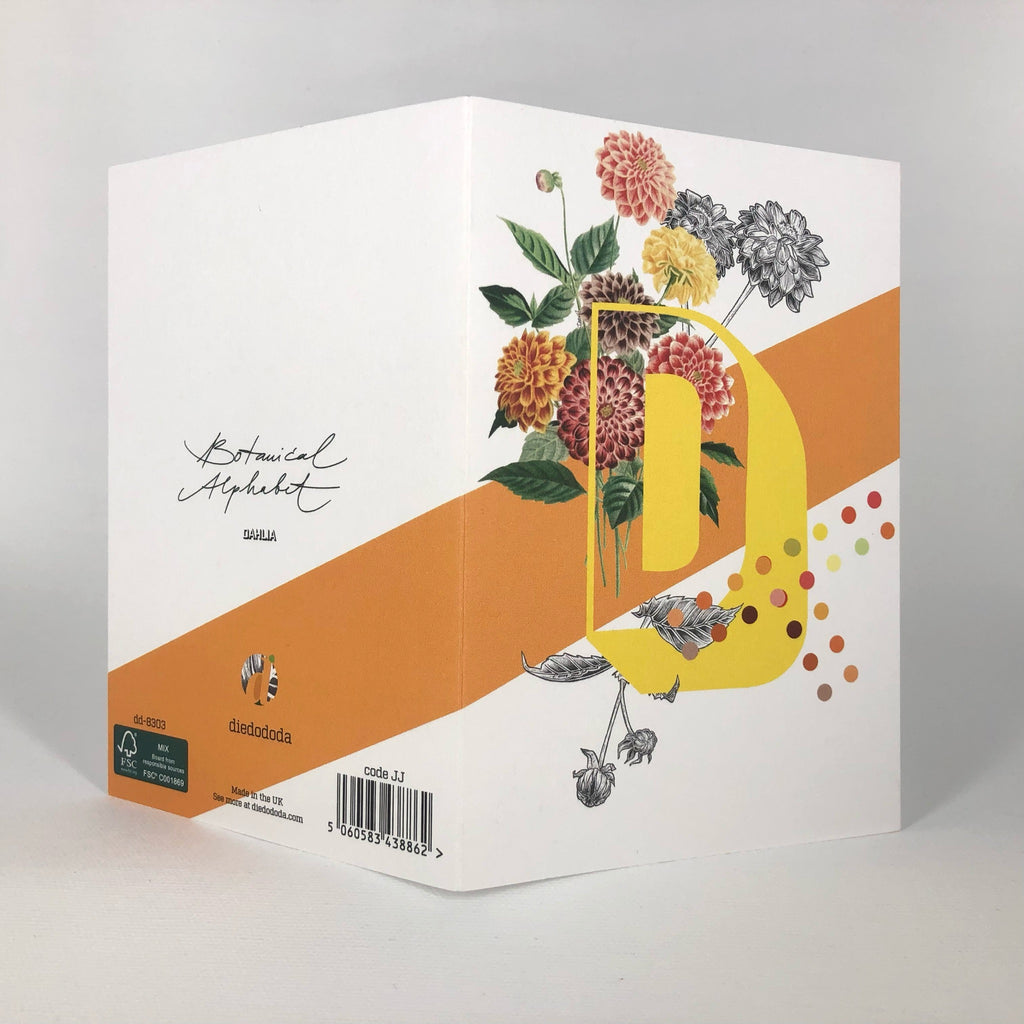 Botanical Alphabet D Greeting Card