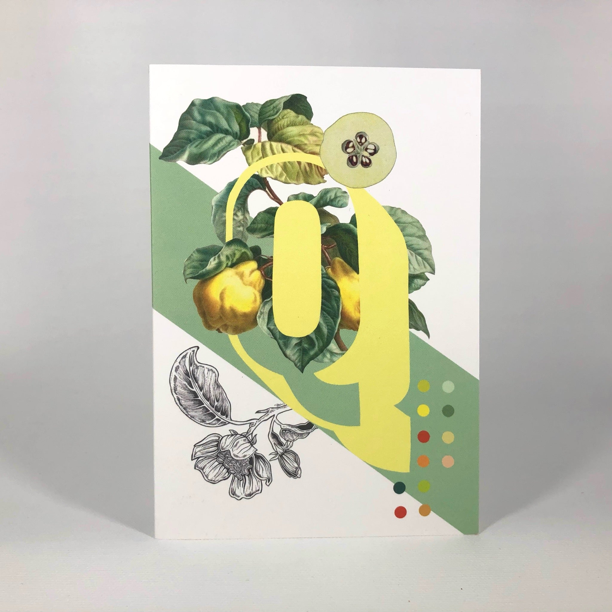 Botanical Alphabet Q Greeting Card