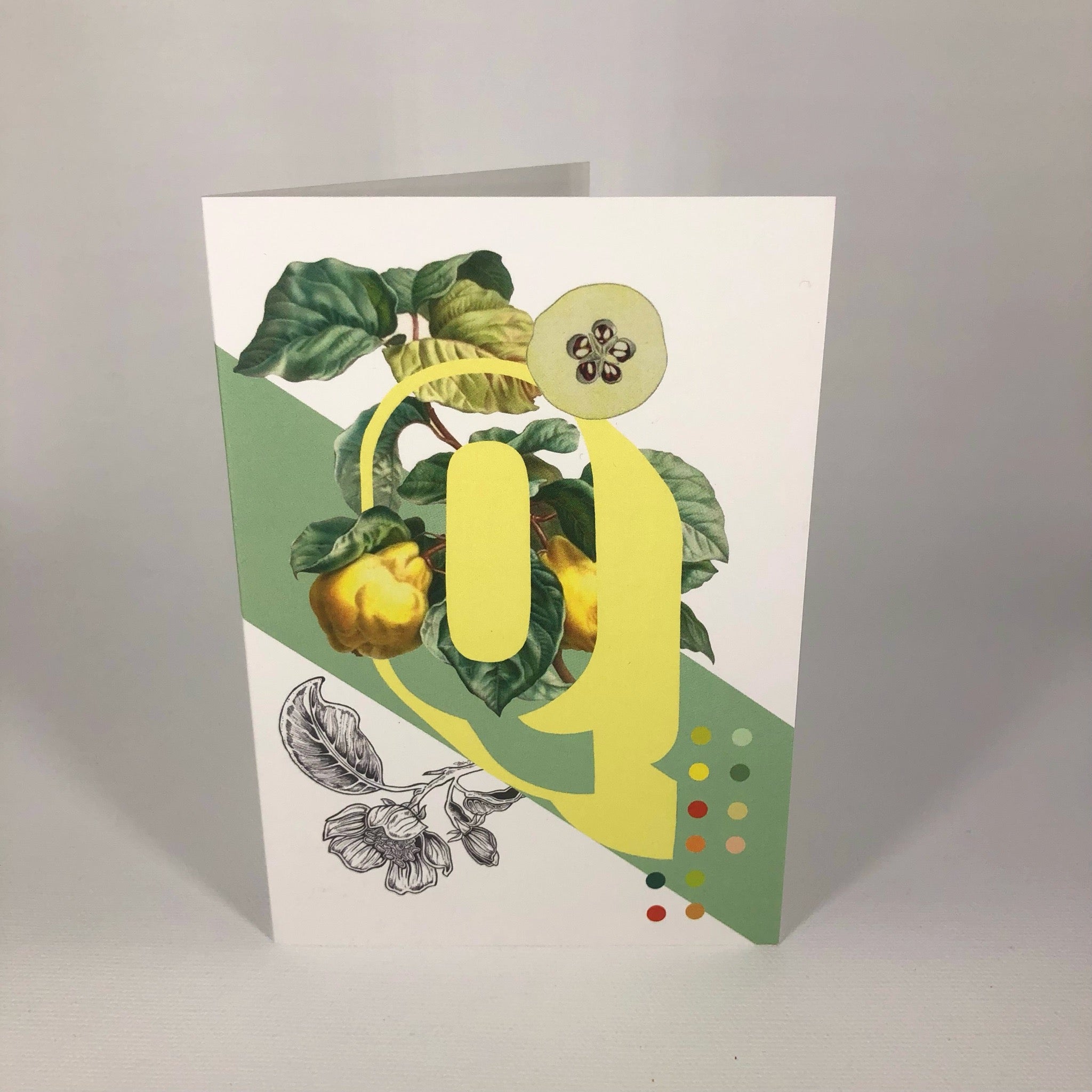 Botanical Alphabet Q Greeting Card