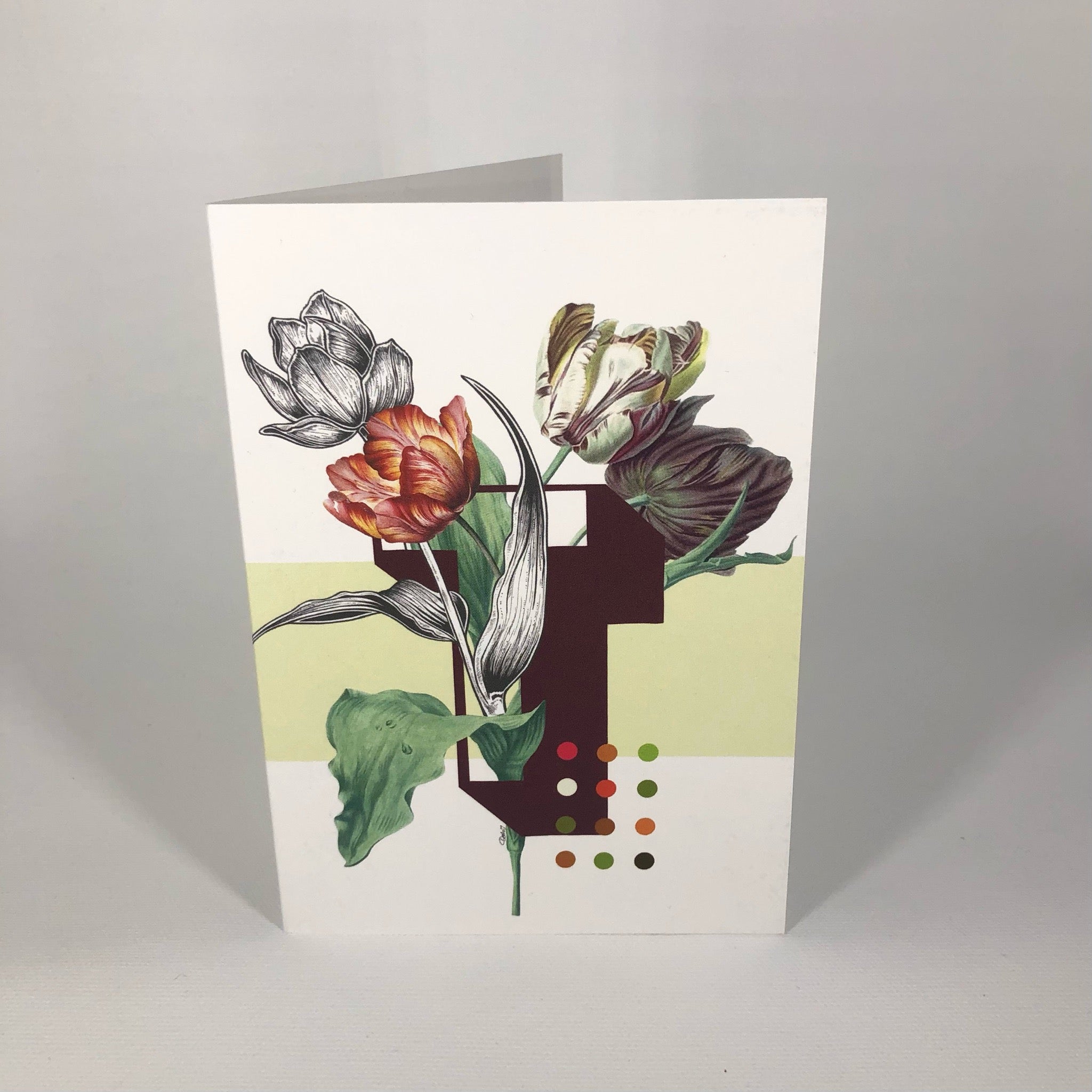 Botanical Alphabet T Greeting Card