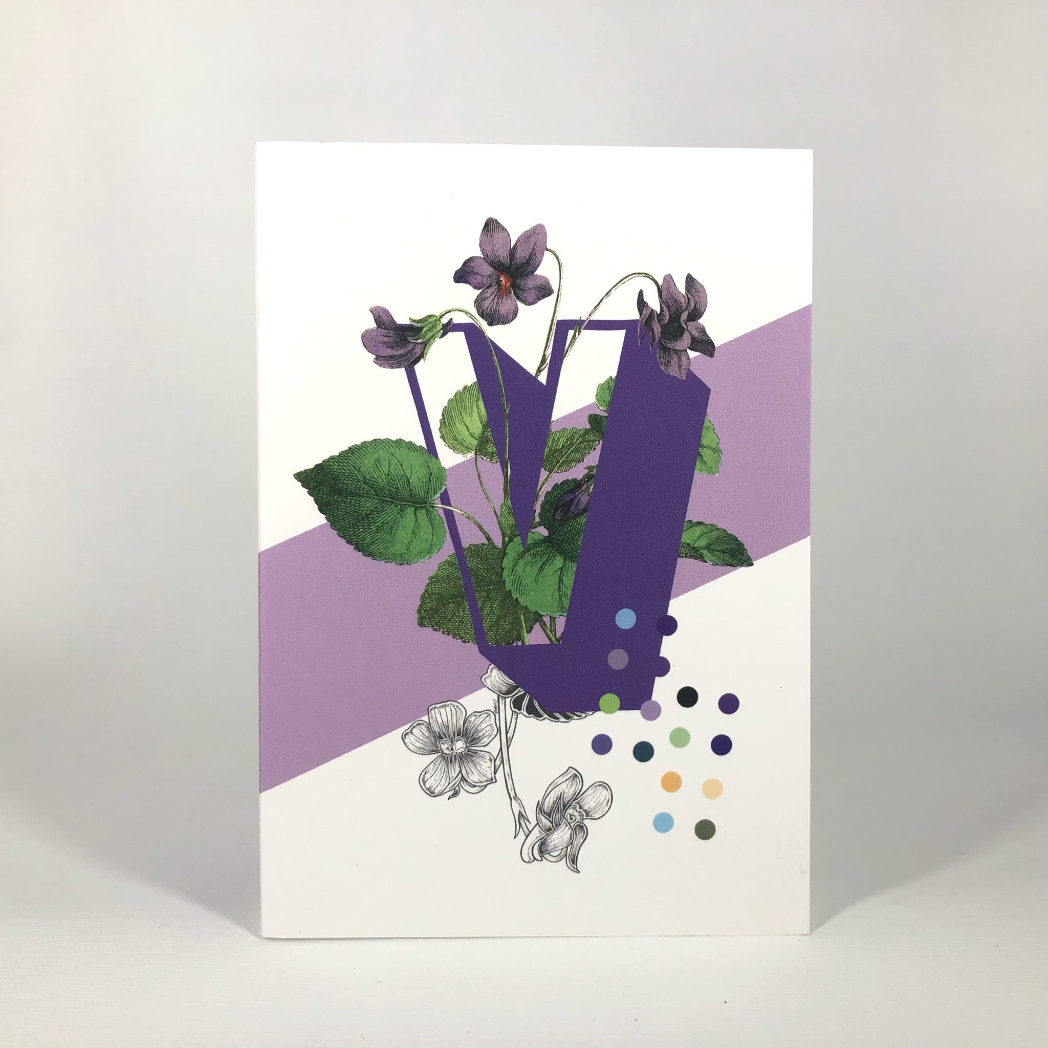 Botanical Alphabet V Greeting Card