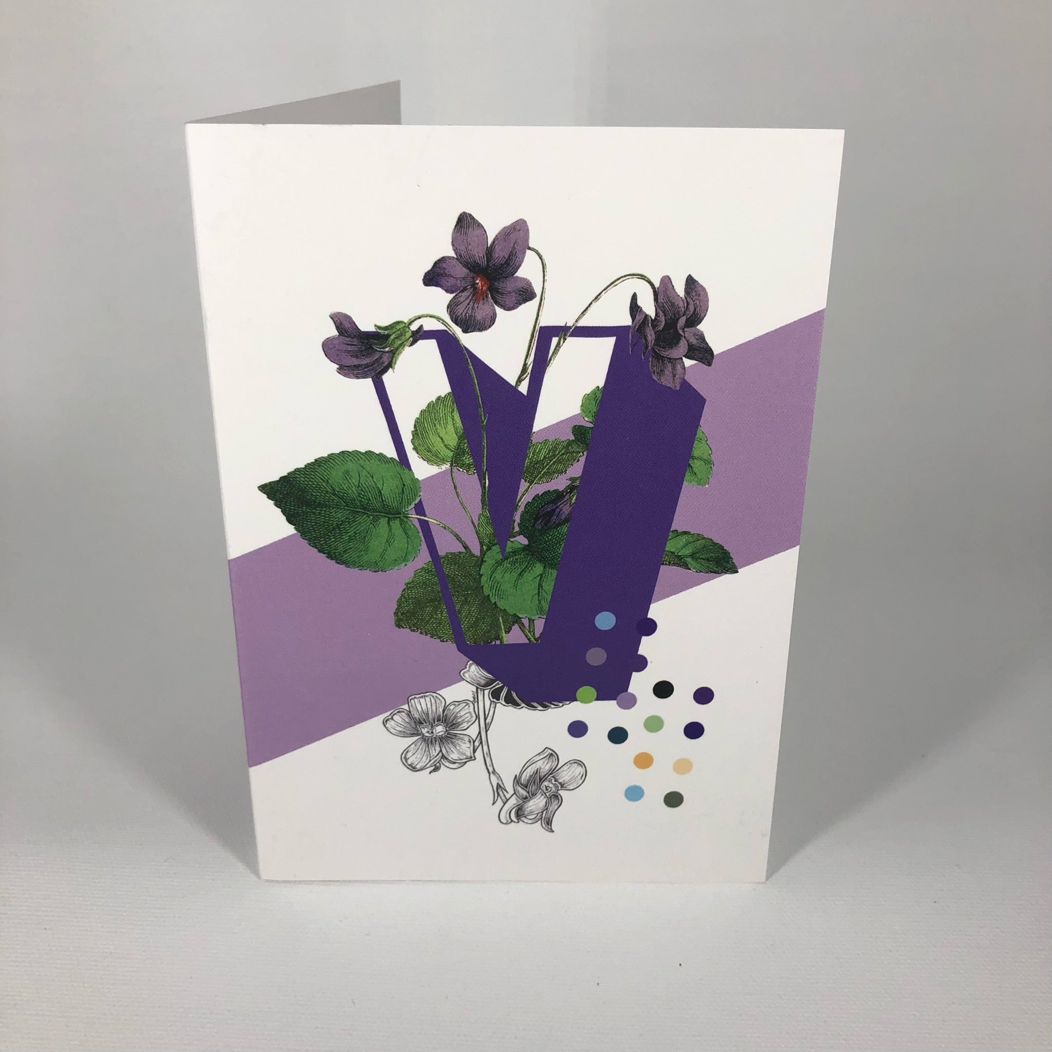 Botanical Alphabet V Greeting Card
