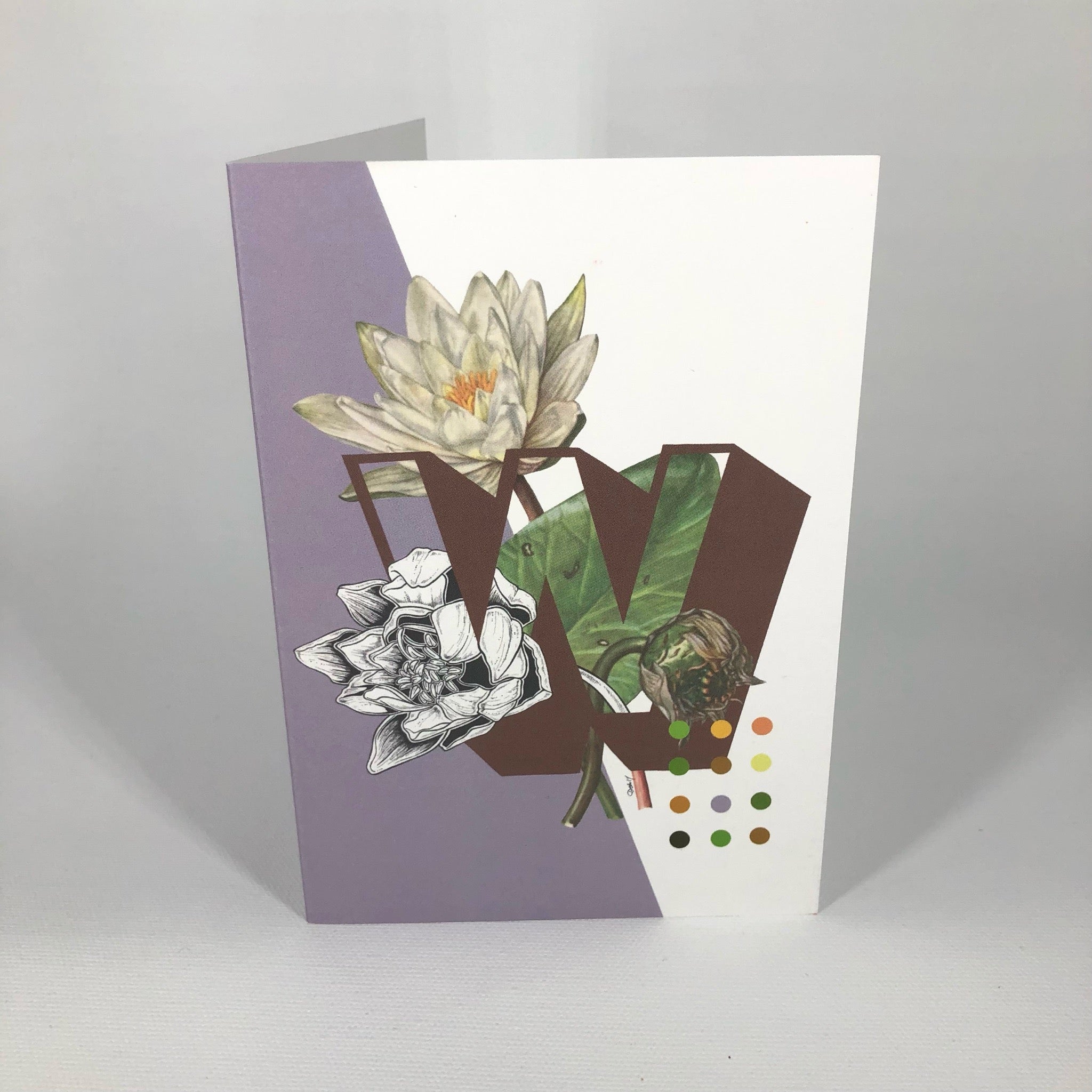 Botanical Alphabet W Greeting Card