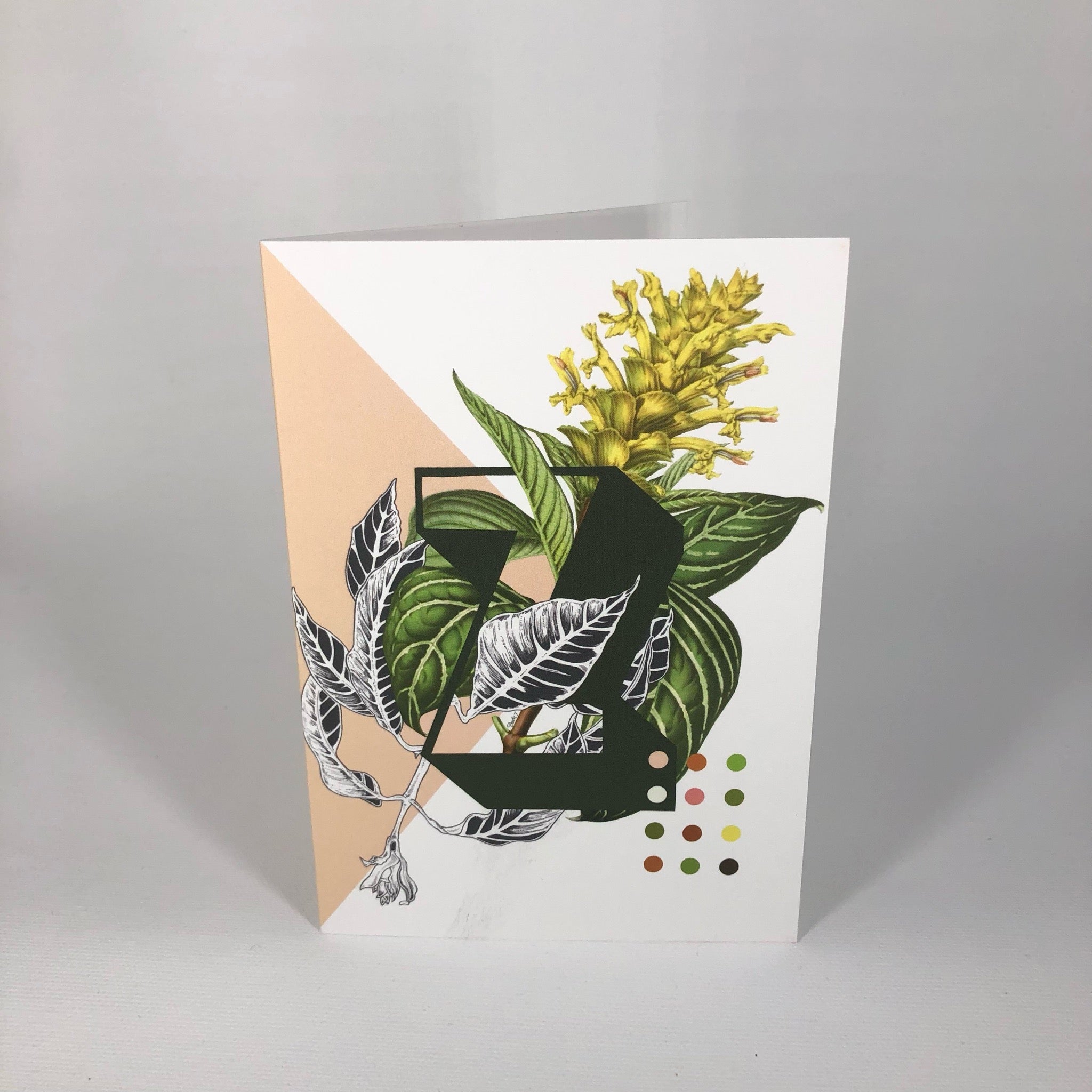 Botanical Alphabet Z Greeting Card