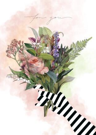 For You Flower Bouquet Greeting Card