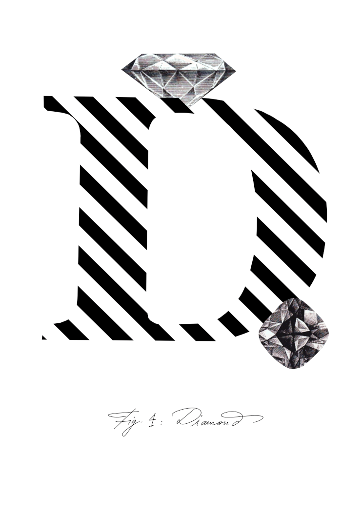 Gemstone Alphabet D A4 Print