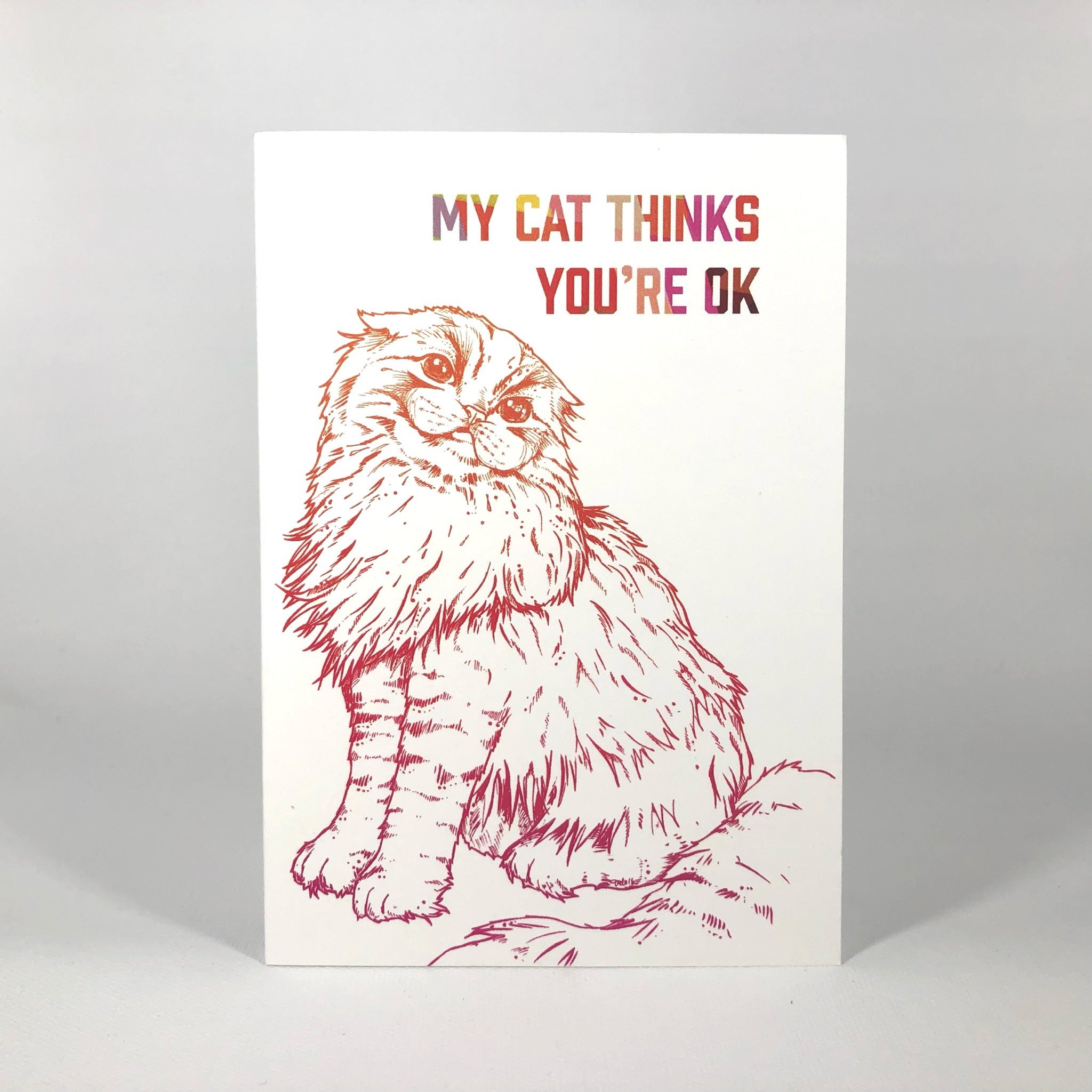 My Cat Thinks You're Ok Greeting Card