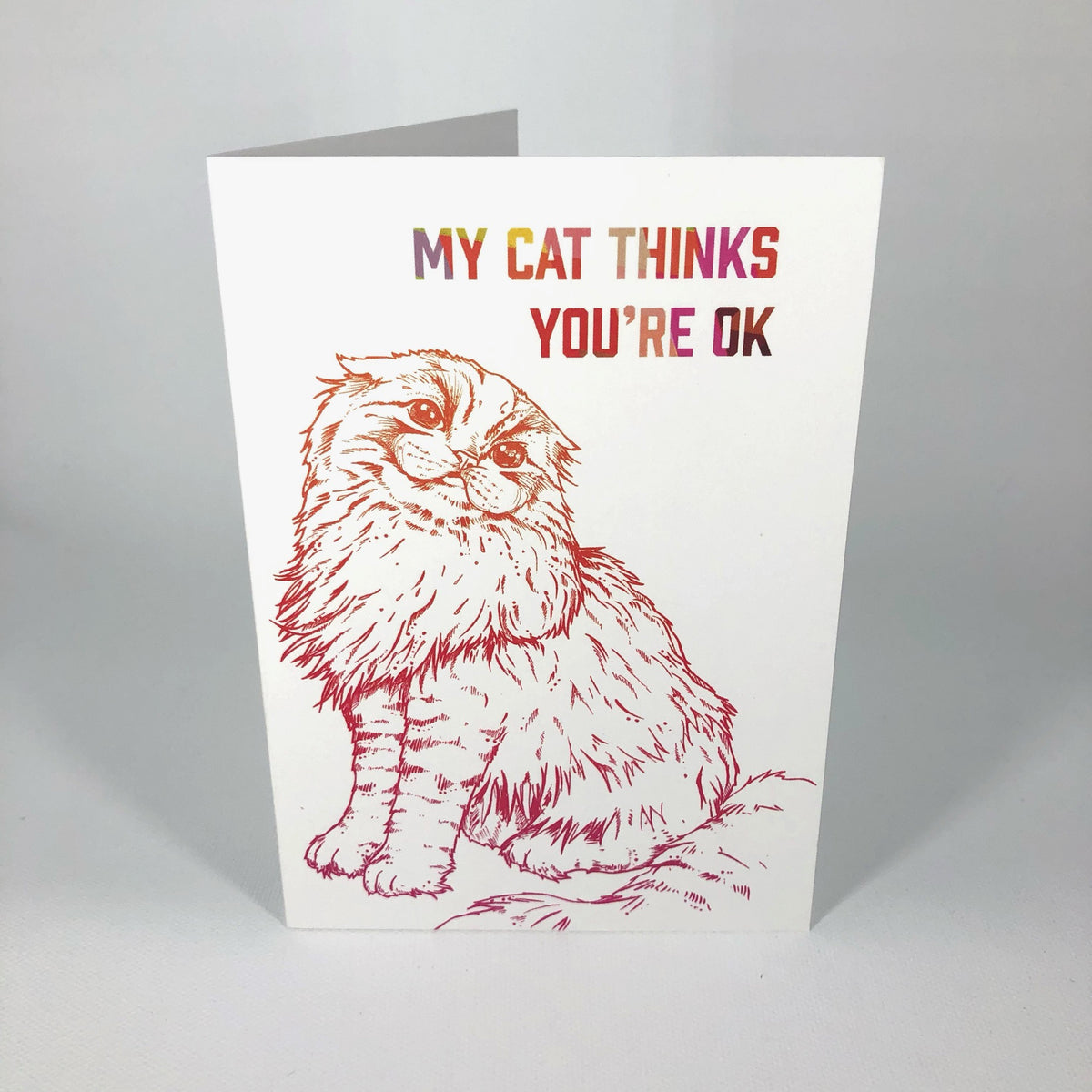 My Cat Thinks You're Ok Greeting Card