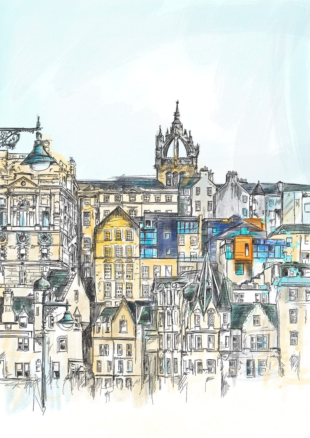 St Giles & Old Town Edinburgh Greeting Card