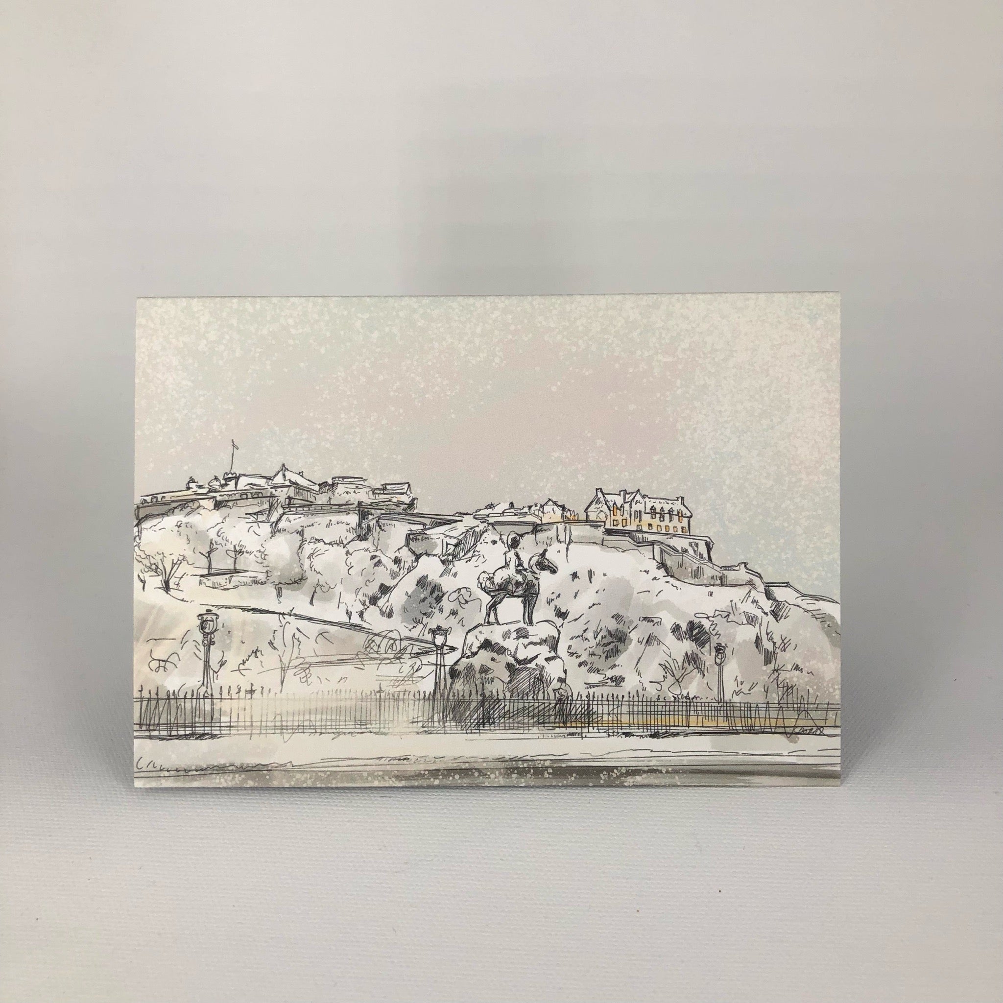 Edinburgh Castle In The Snow Greeting Card