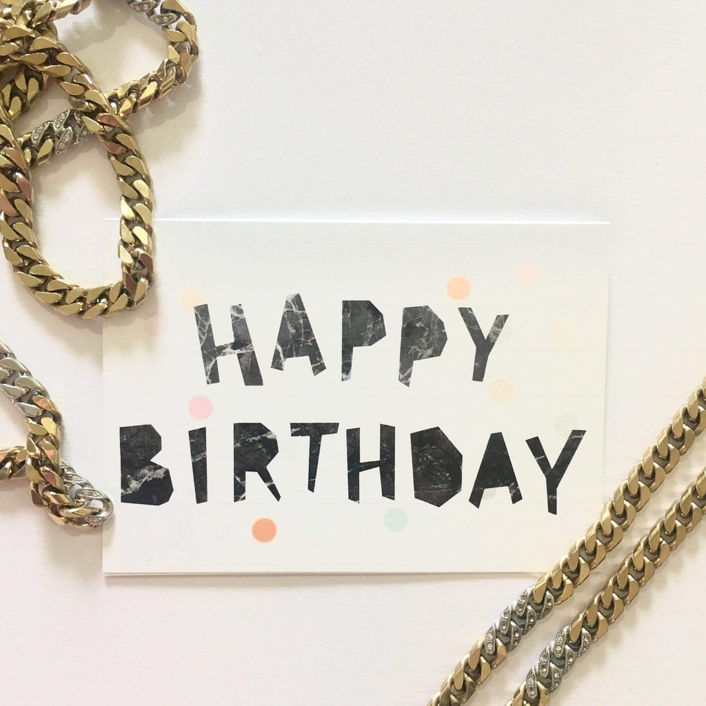 Marble Happy Birthday Greeting Card