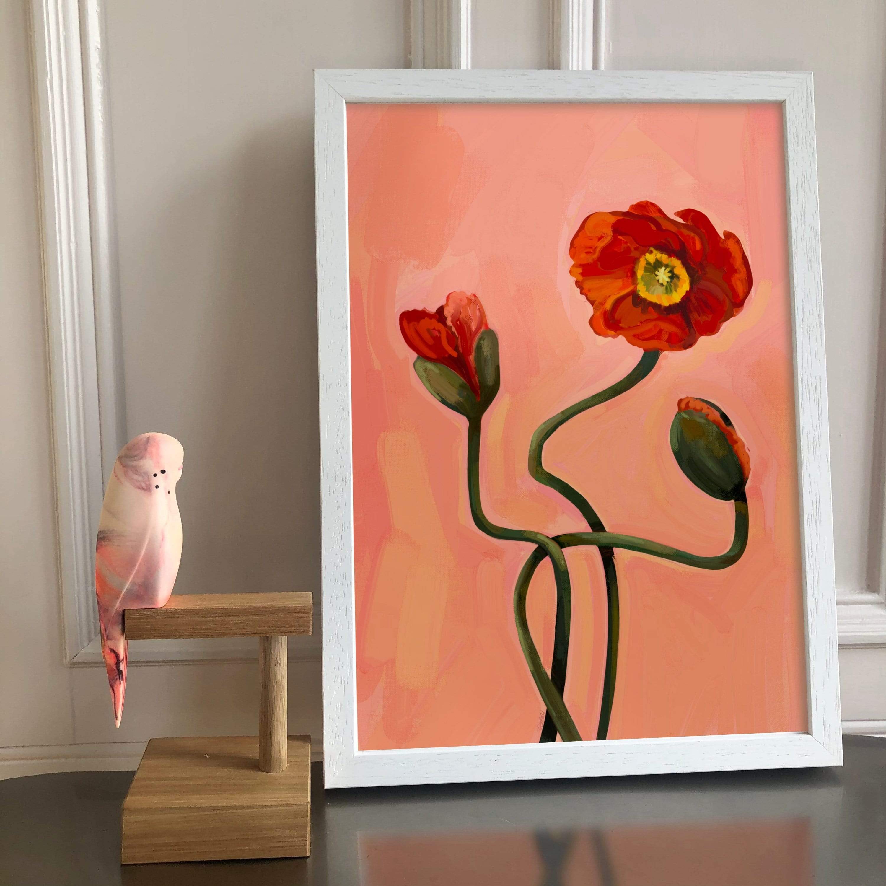 Painterly Poppies Red A3 Giclée Print