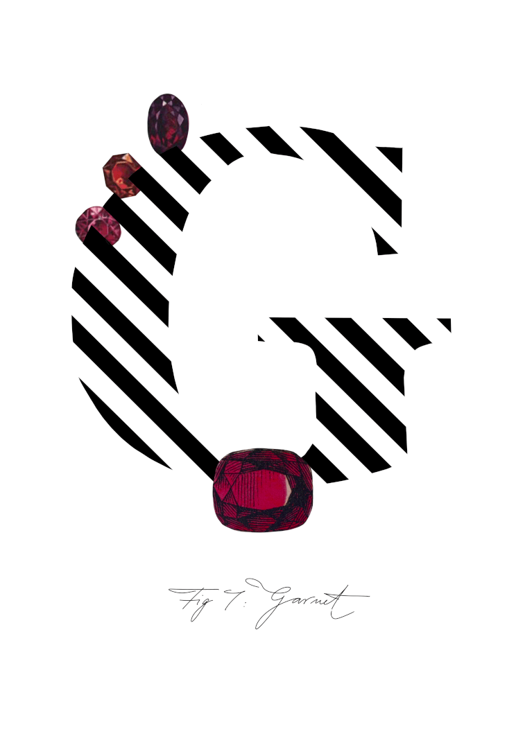 Gemstone Alphabet G A4 Print